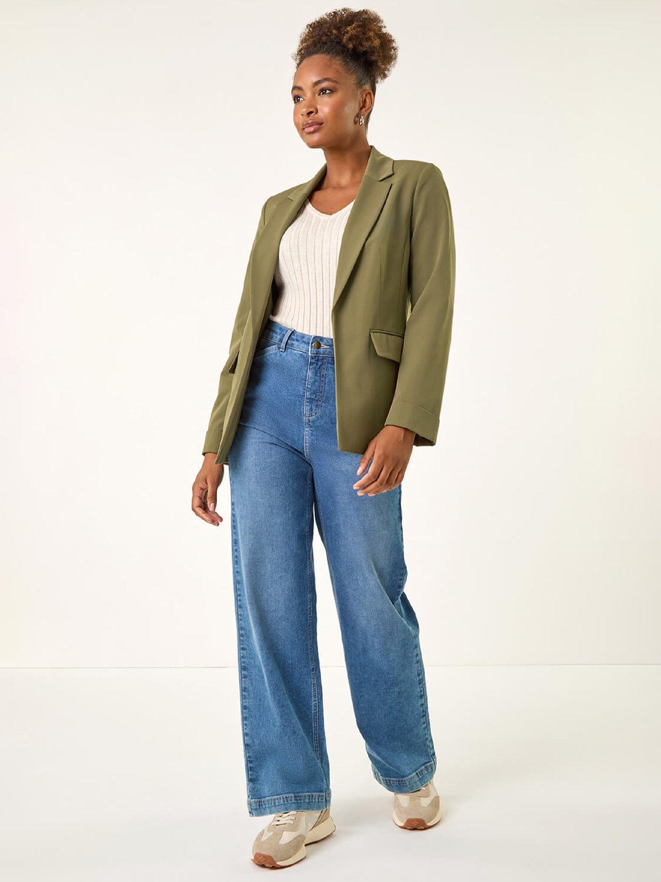  image of roman-tailored-collar-amp-revere-blazer-olive