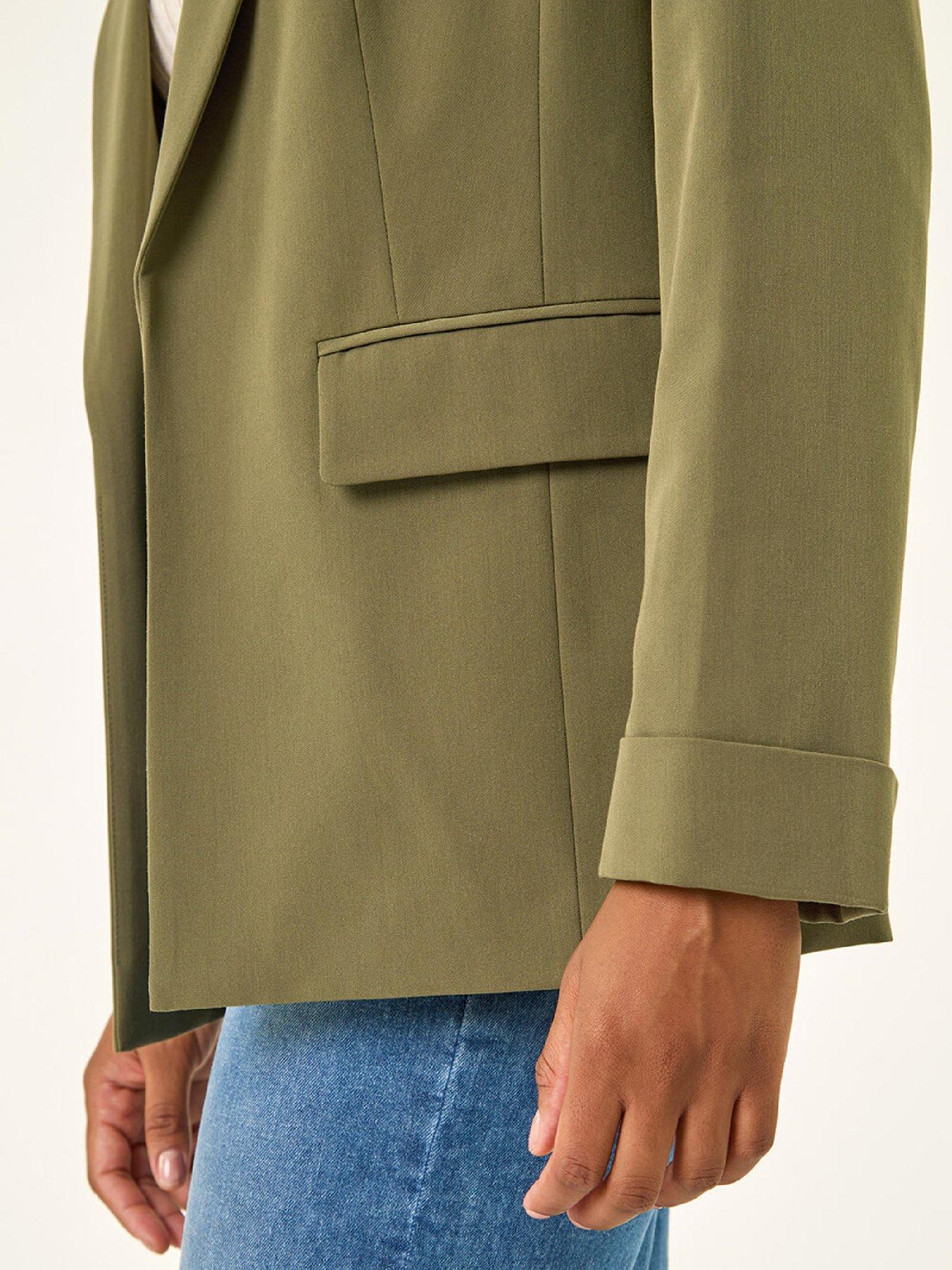  image of roman-tailored-collar-amp-revere-blazer-olive