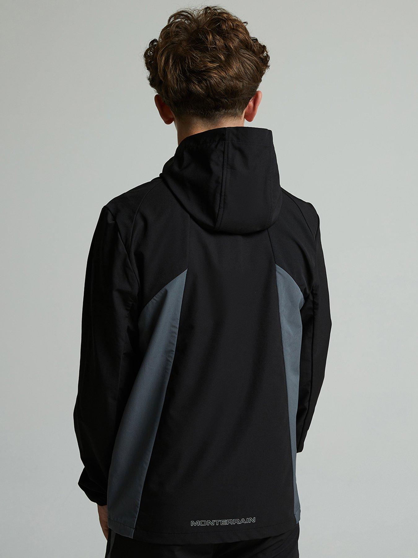 Image 2 of 6 of Monterrain Boys Deflect 20 Woven Zt Hood Jacket - Jet Black / Iron Gate
