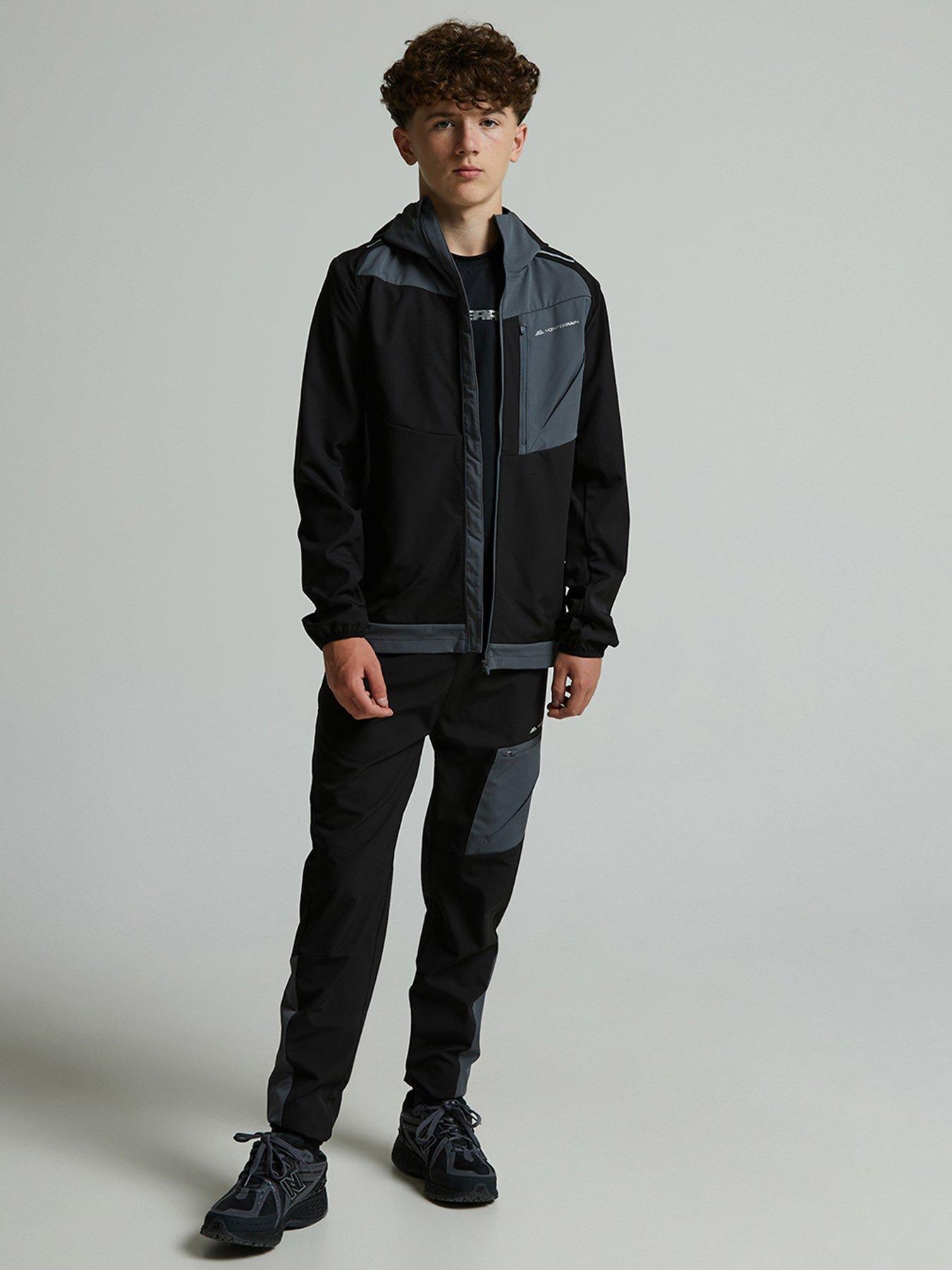 Image 3 of 6 of Monterrain Boys Deflect 20 Woven Zt Hood Jacket - Jet Black / Iron Gate
