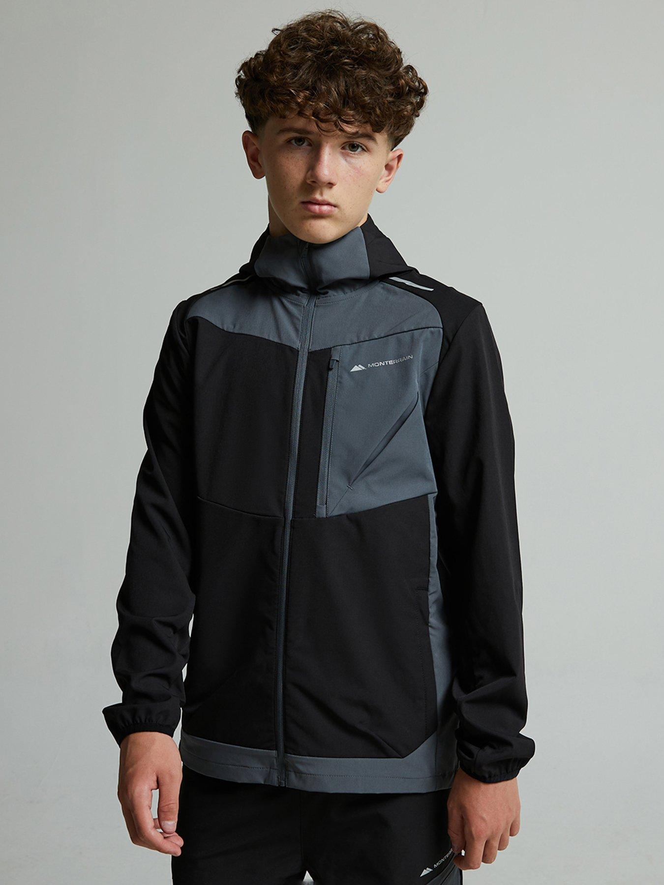 Image 4 of 6 of Monterrain Boys Deflect 20 Woven Zt Hood Jacket - Jet Black / Iron Gate