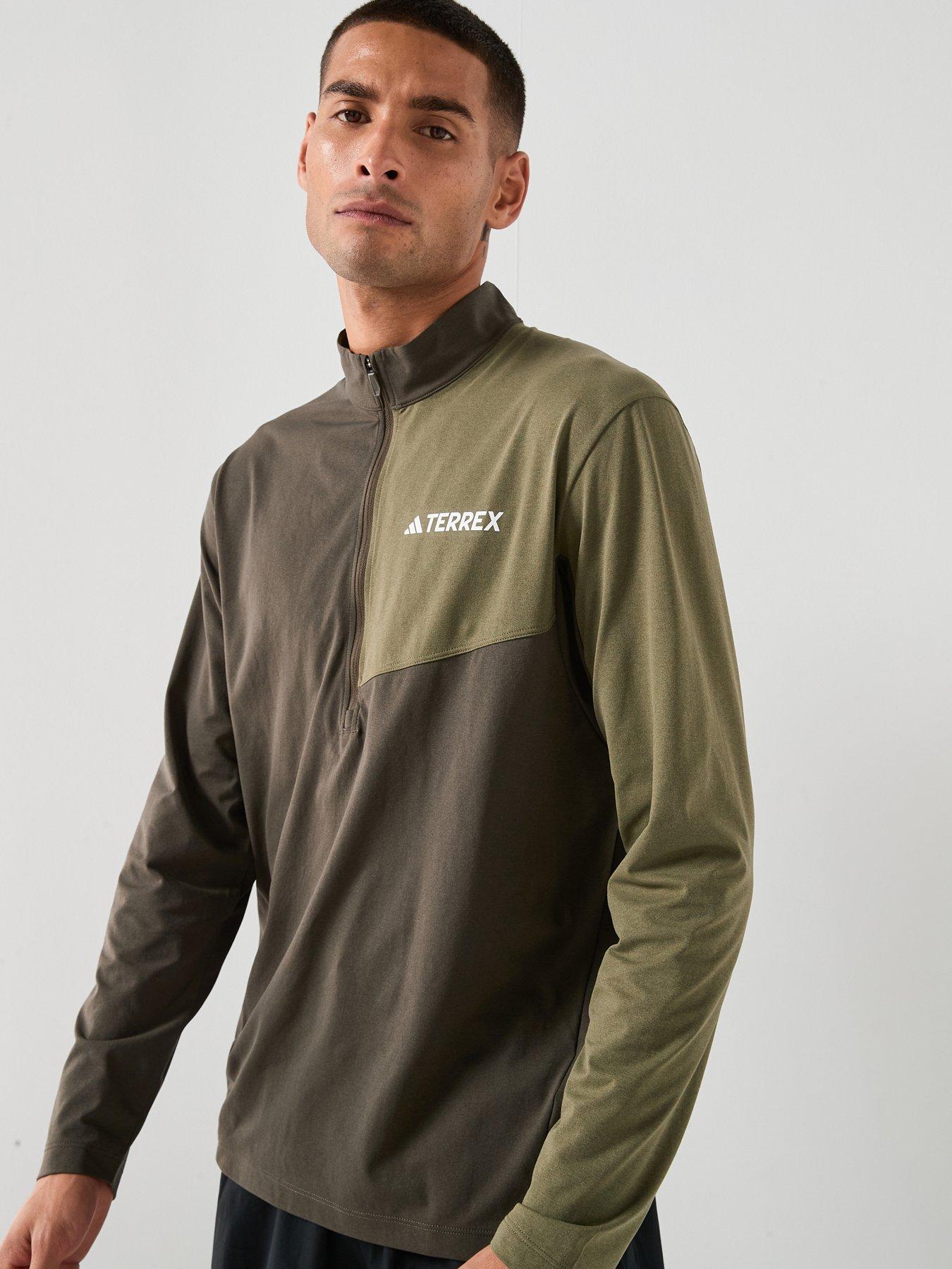 adidas Terrex Mens Mountain 1/2 Zip Top - Khaki