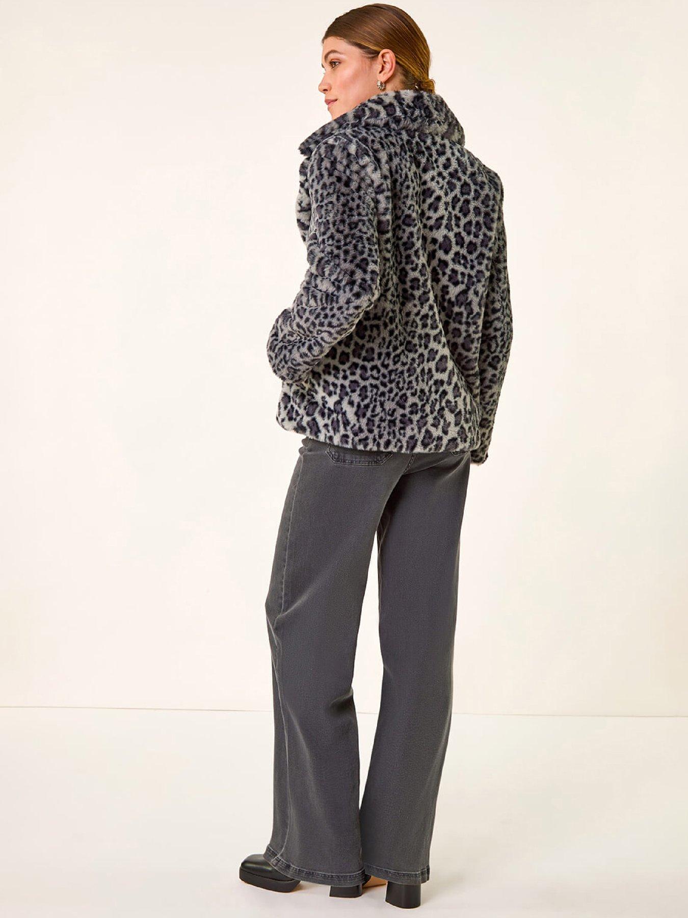  image of roman-faux-snow-leopard-fur-coat-grey