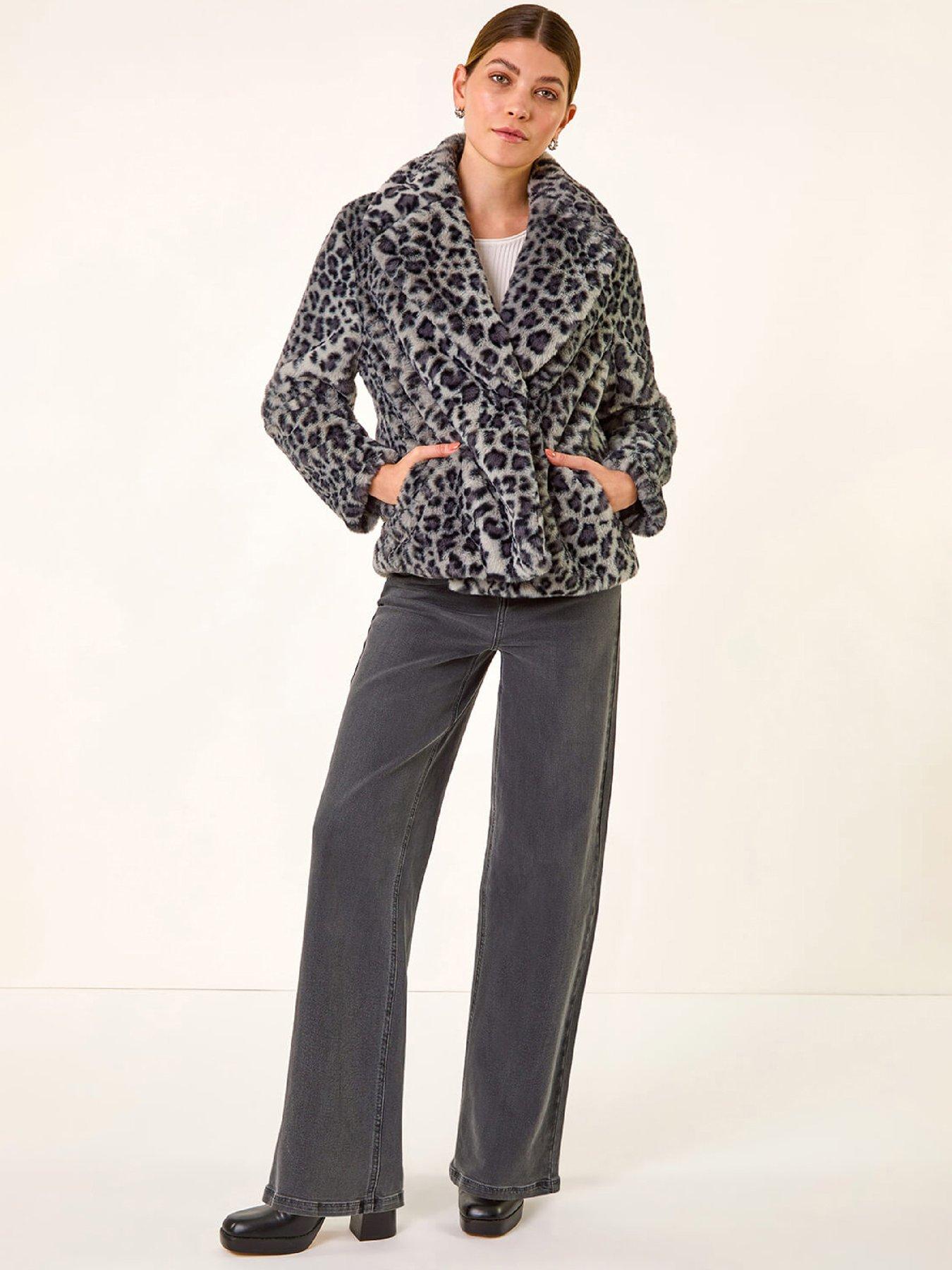  image of roman-faux-snow-leopard-fur-coat-grey