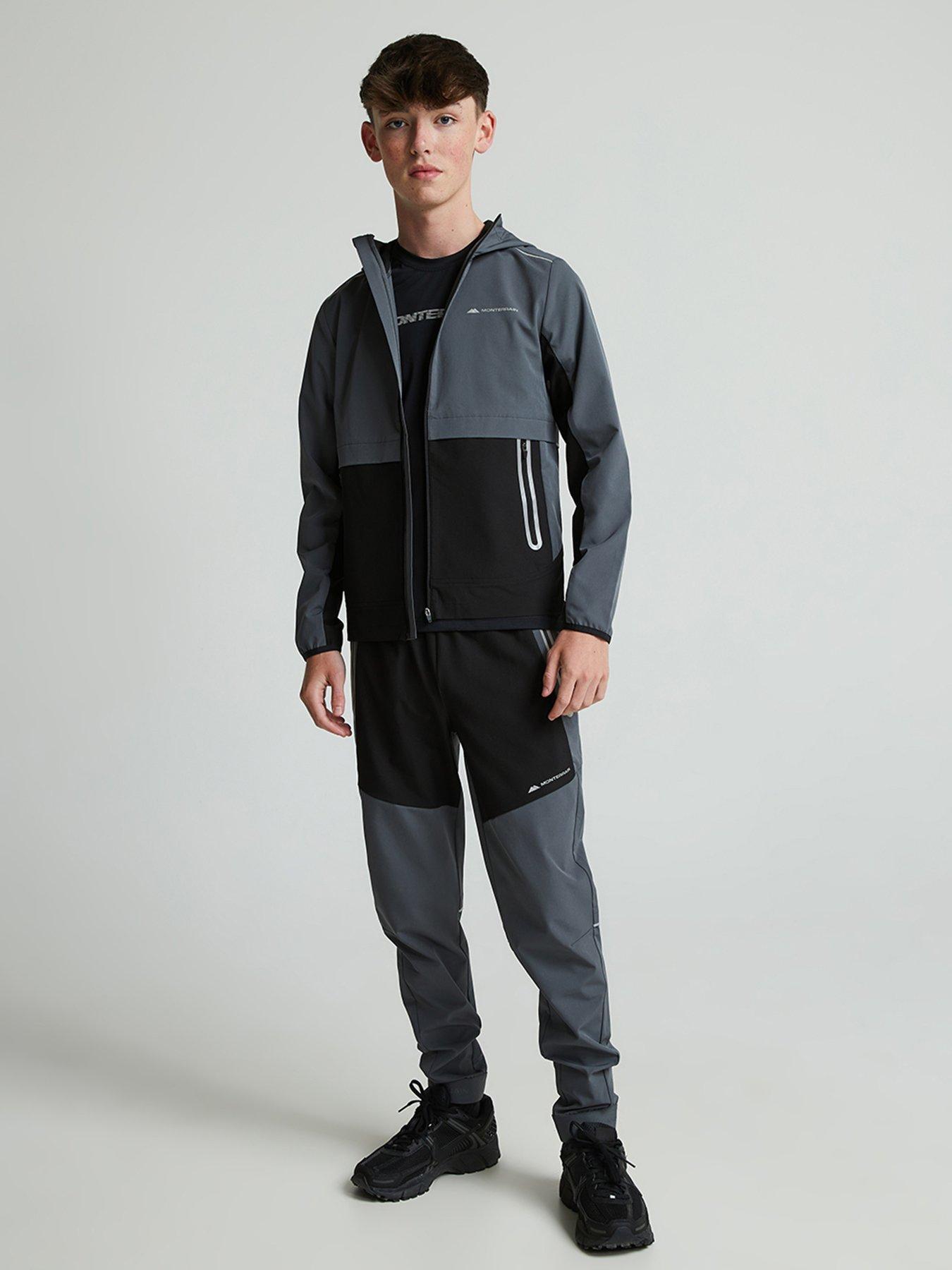  image of monterrain-boys-ventax-woven-running-pants-jet-iron-gate