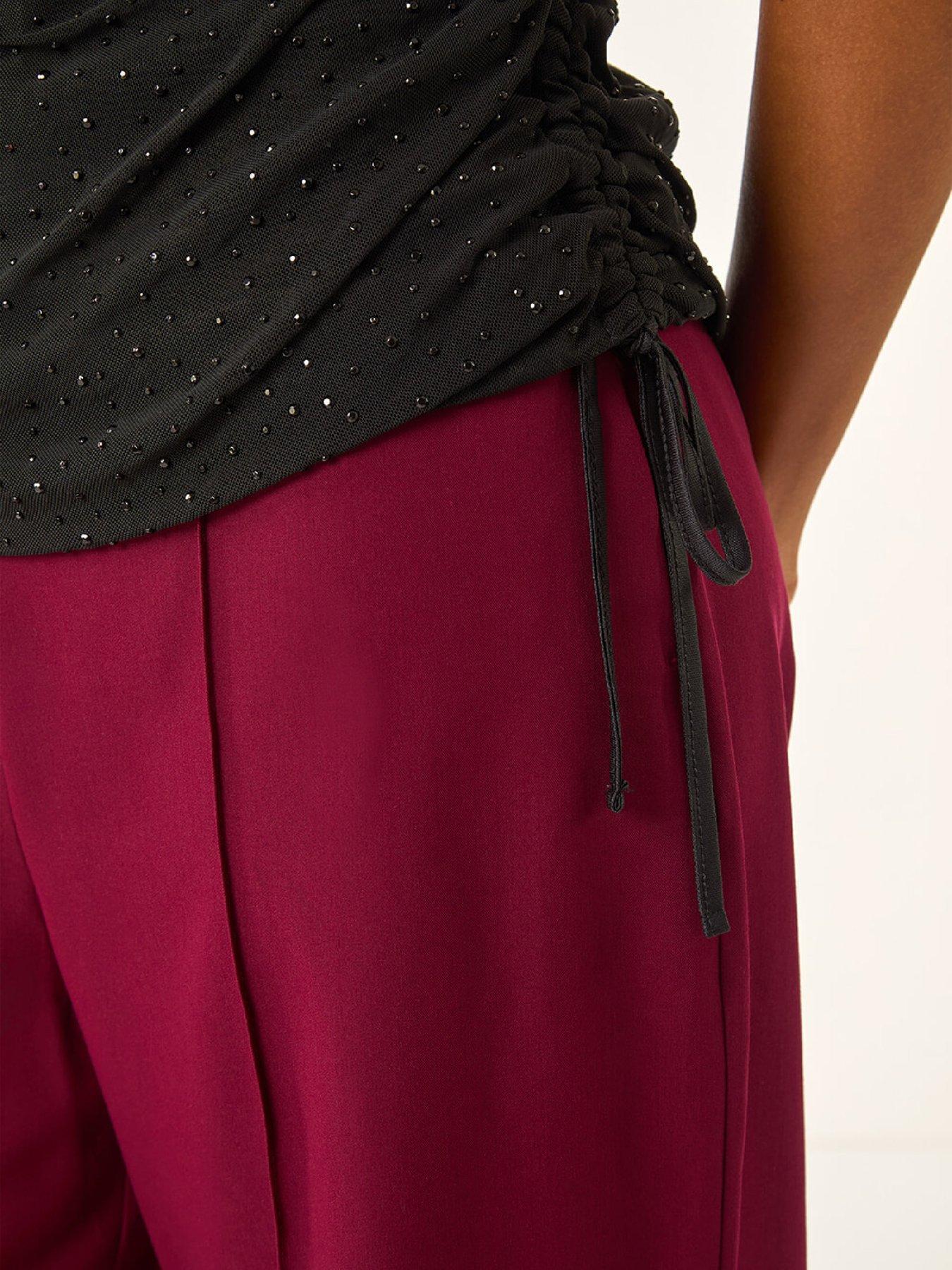  image of roman-hotfix-cowl-neck-stretch-top-black