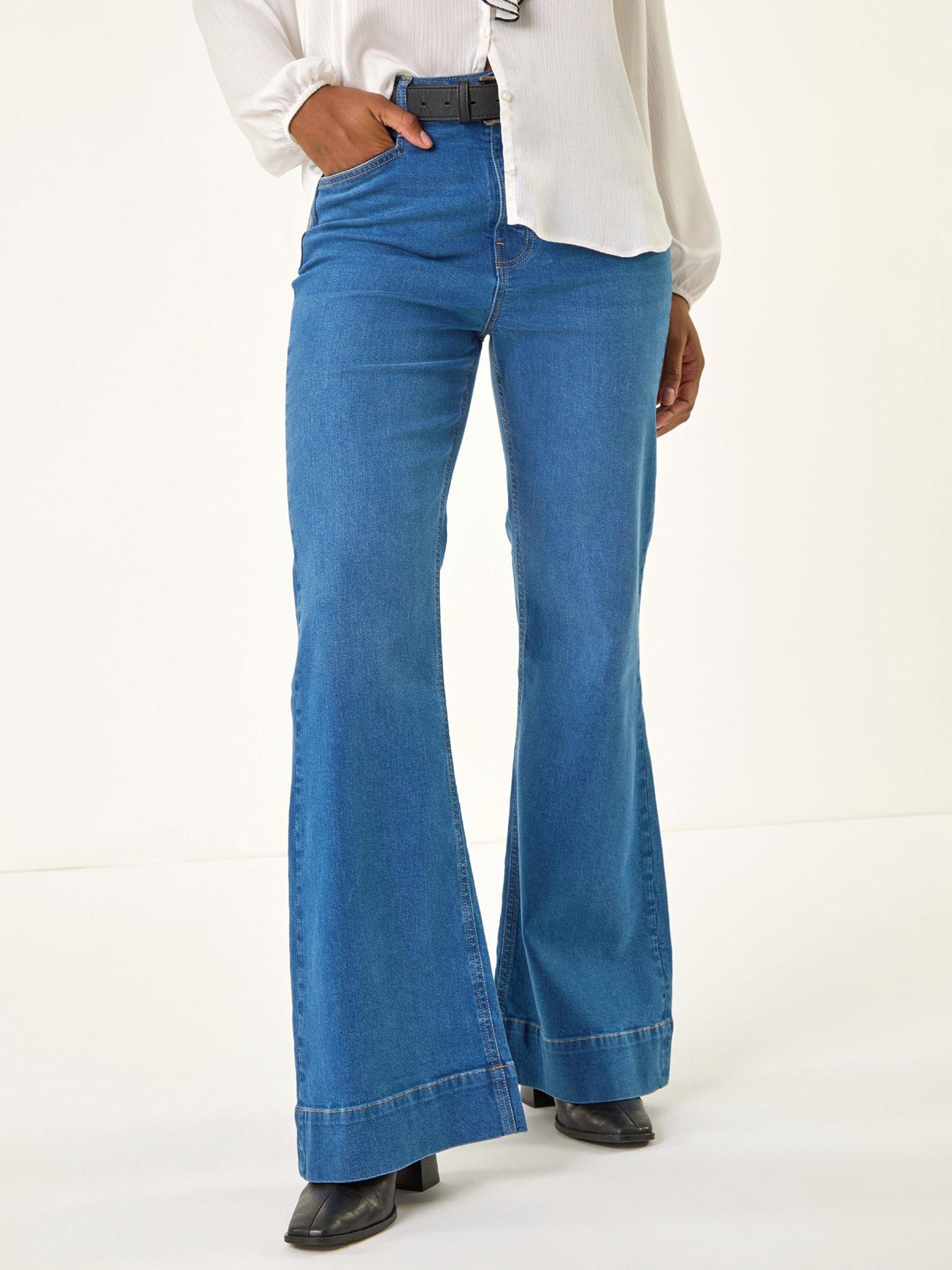 Roman Pocket Stretch Flare Jeans - Denim