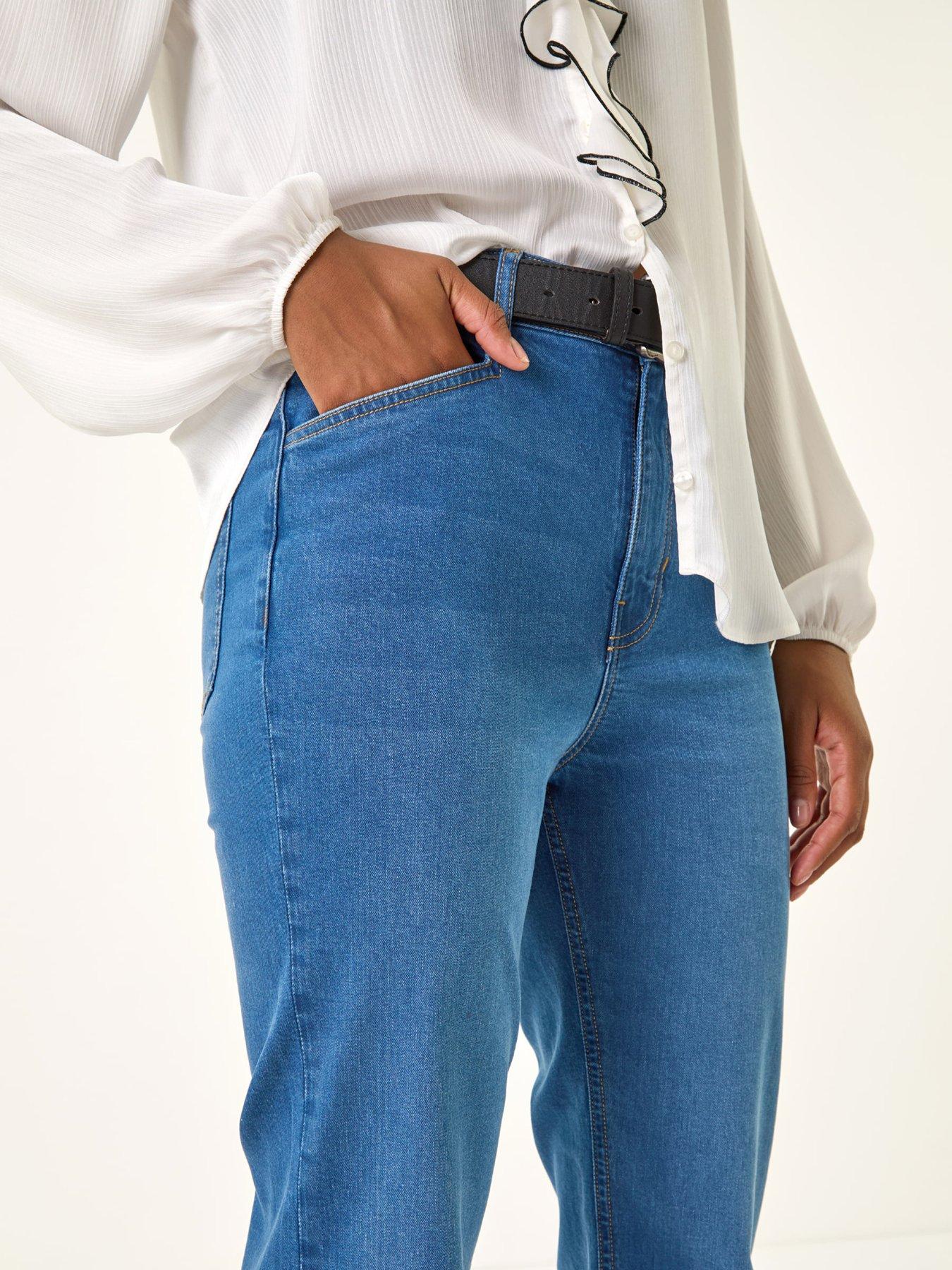  image of roman-pocket-stretch-flare-jeans-denim