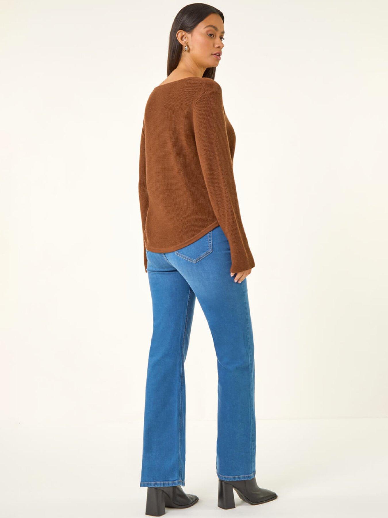  image of roman-dusk-waffle-knit-jumper-chocolate