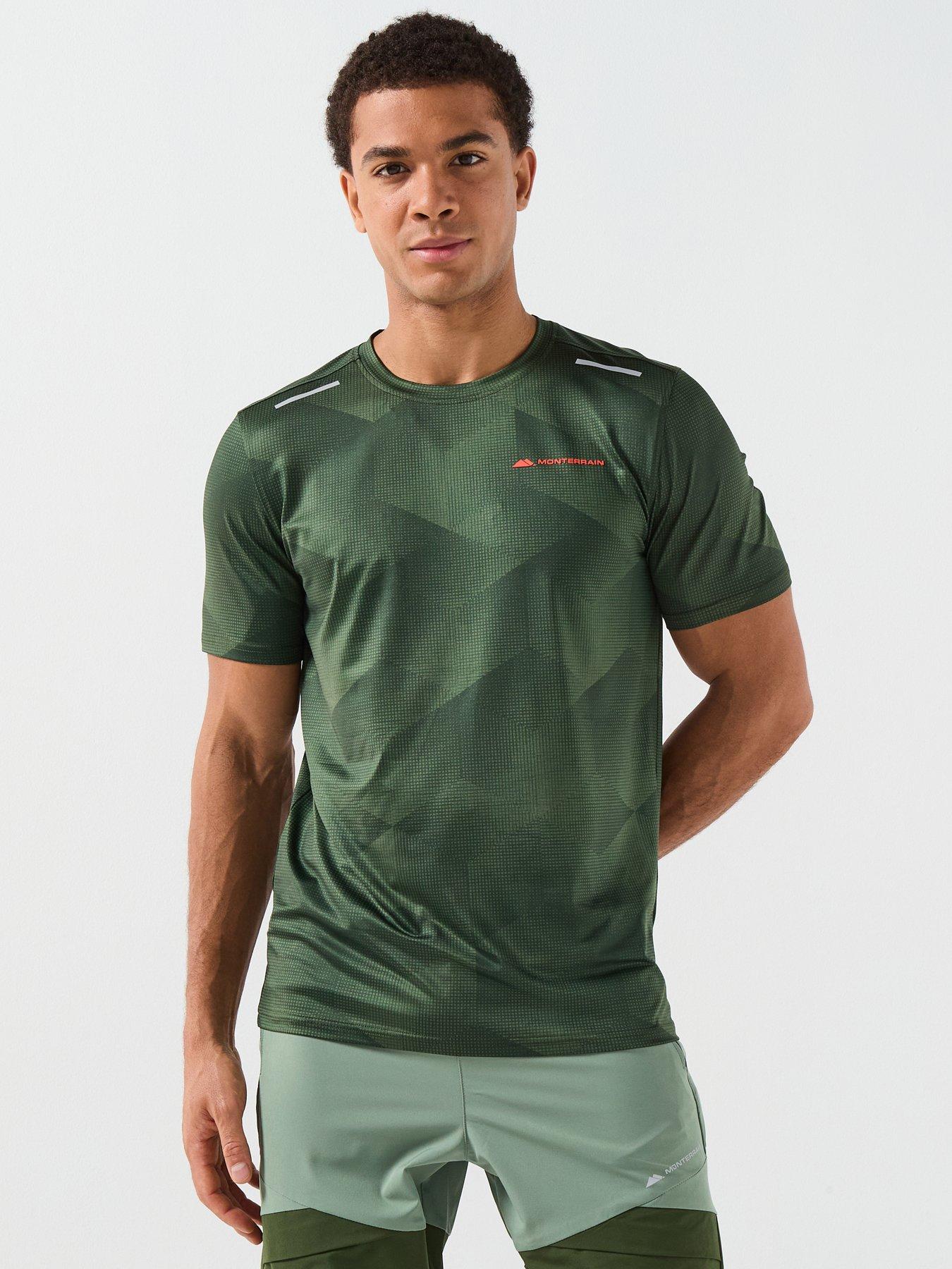 Monterrain Mens Crosshatch T-Shirt - Green