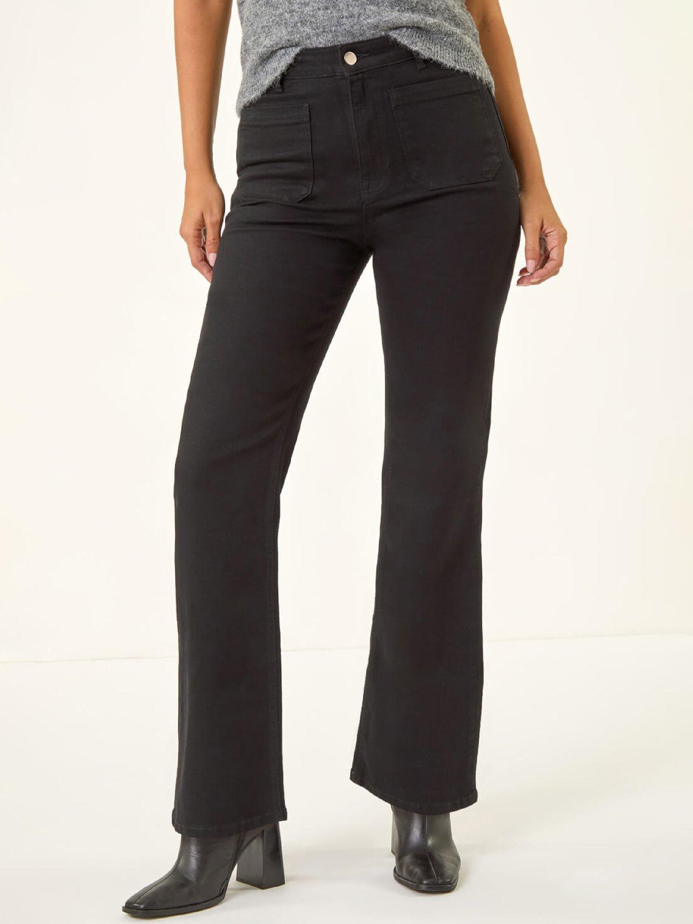 Roman Dusk Front Pocket Bootcut Jeans - Black