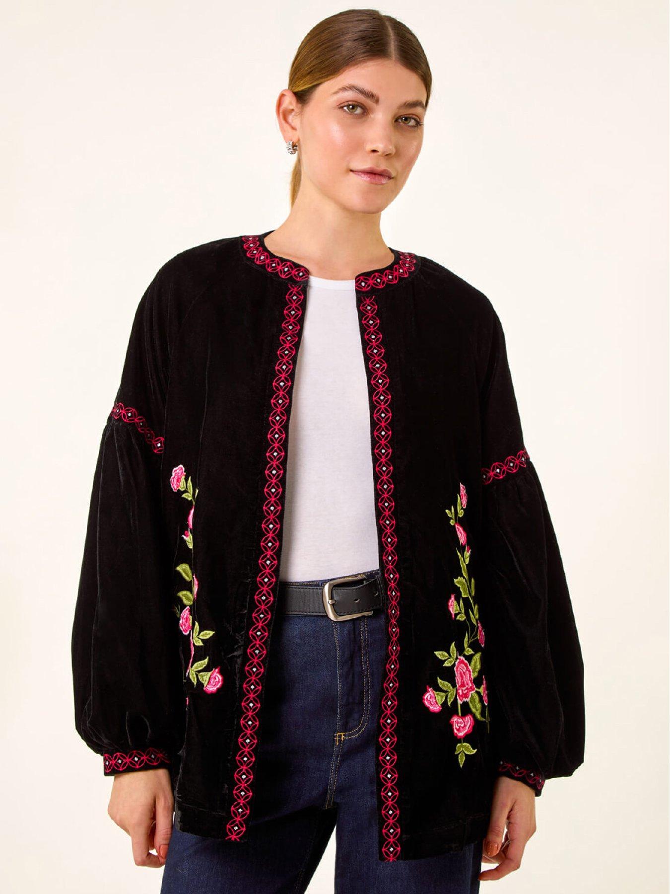  image of roman-floral-embroidered-velvet-trophy-jacket-black