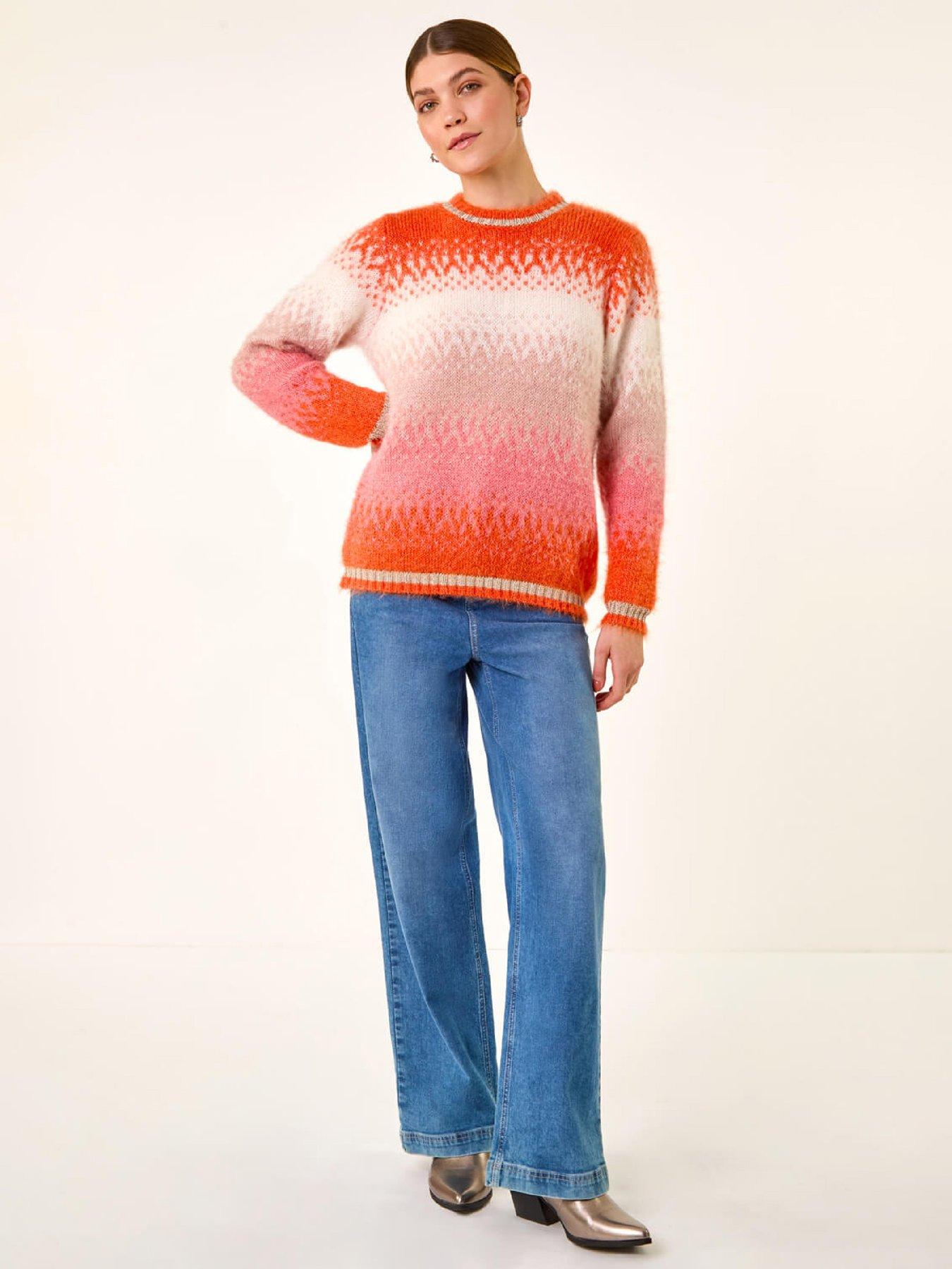  image of roman-ombre-tinsel-knit-jumper-orange