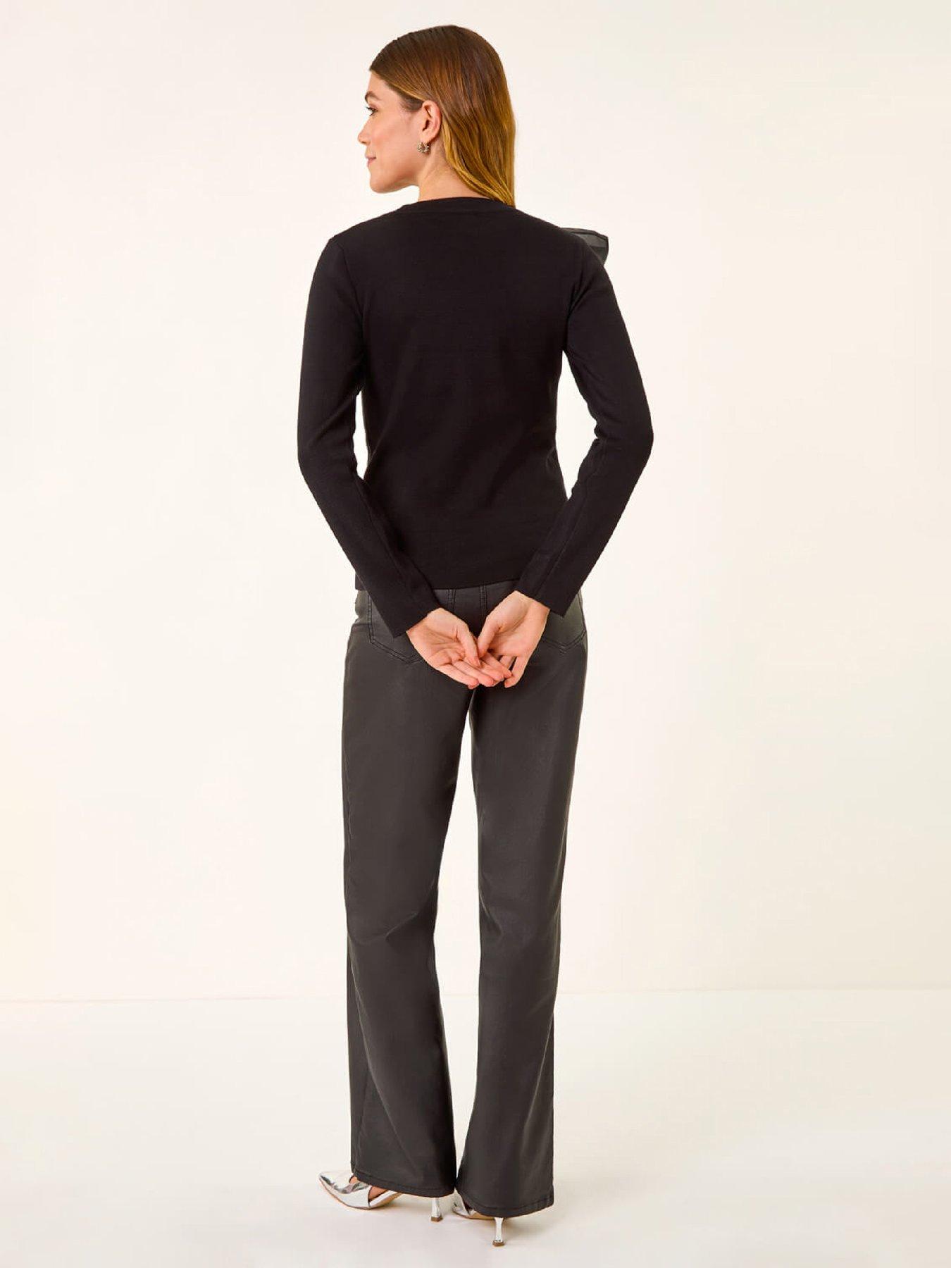  image of roman-bow-tie-knit-jumper-black