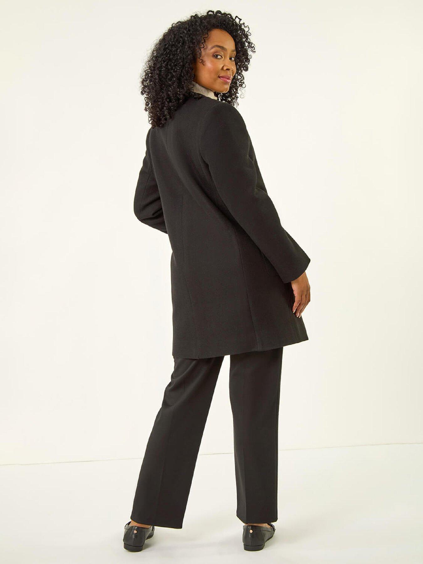  image of roman-petite-patch-pocket-buttoned-coat-black