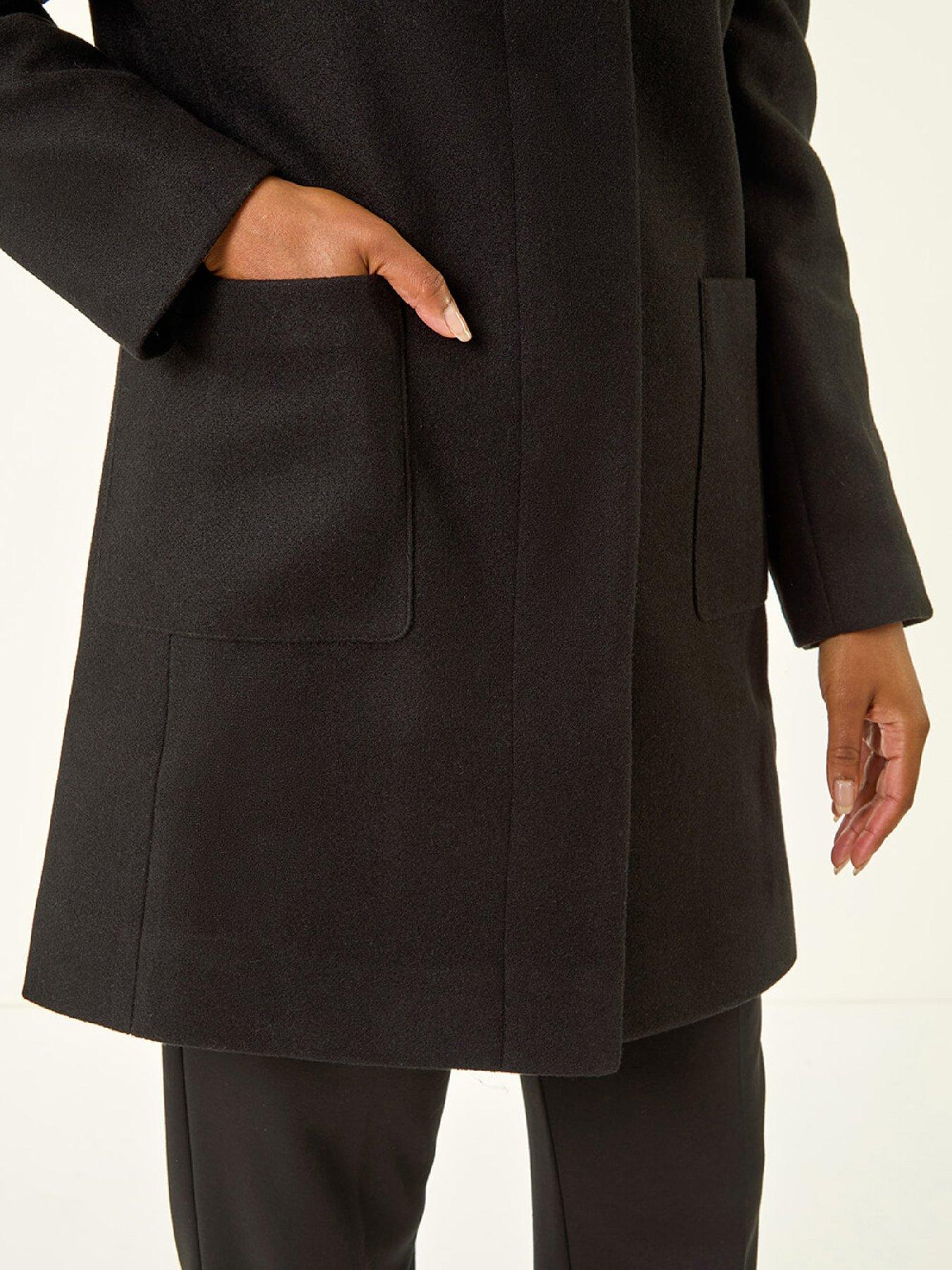  image of roman-petite-patch-pocket-buttoned-coat-black