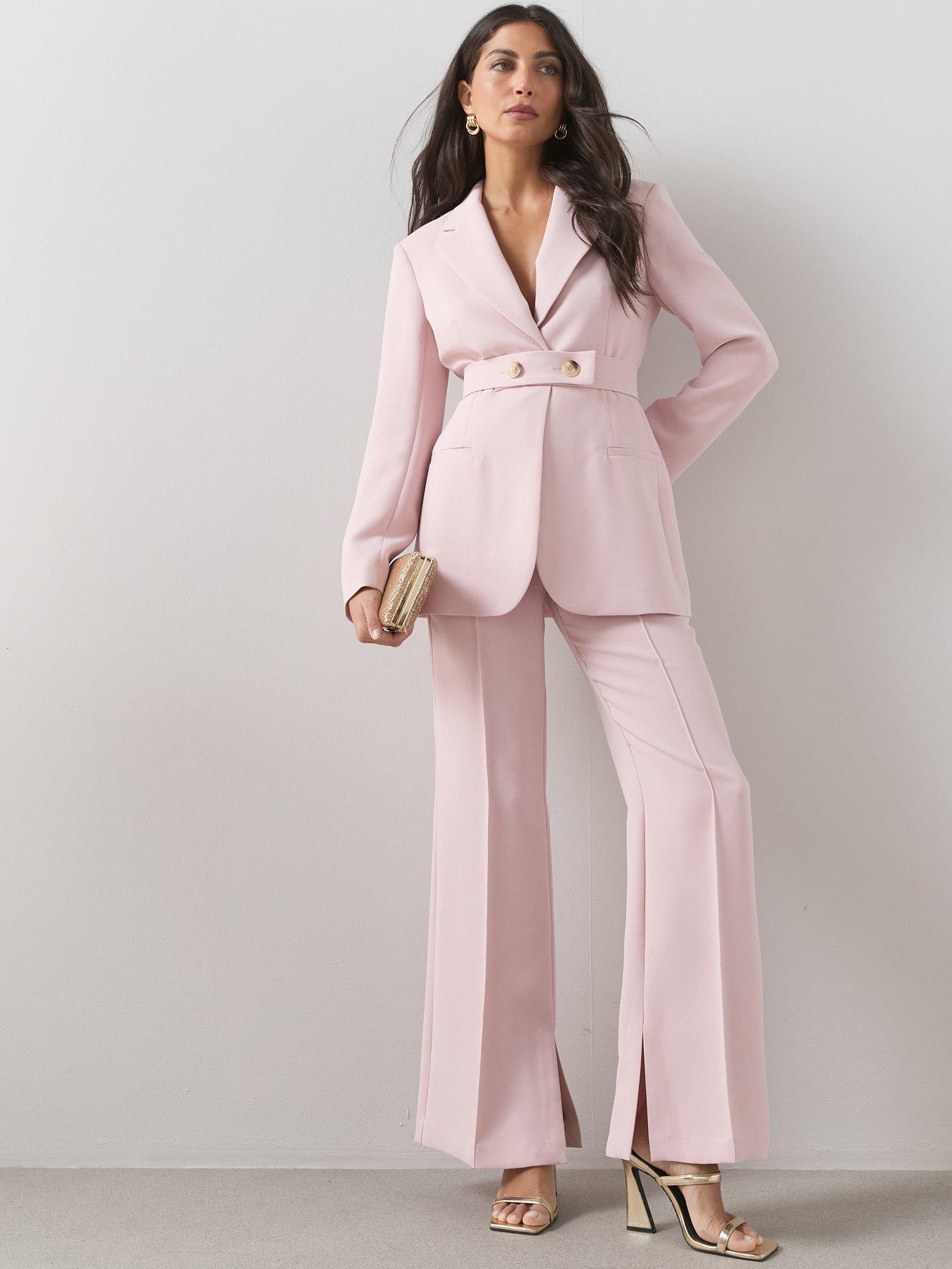 Image 1 of 6 of The Very Collection Vented Split Straight Leg Trouser - Pink