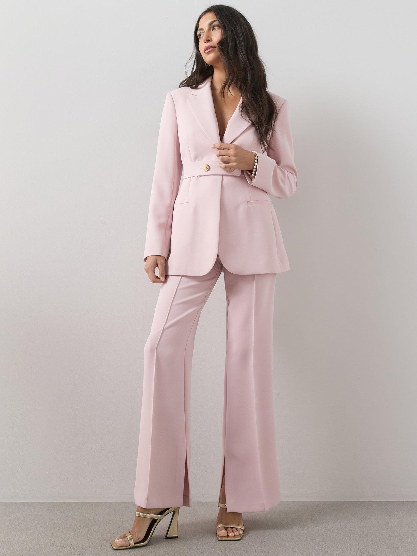 Image 3 of 6 of The Very Collection Vented Split Straight Leg Trouser - Pink