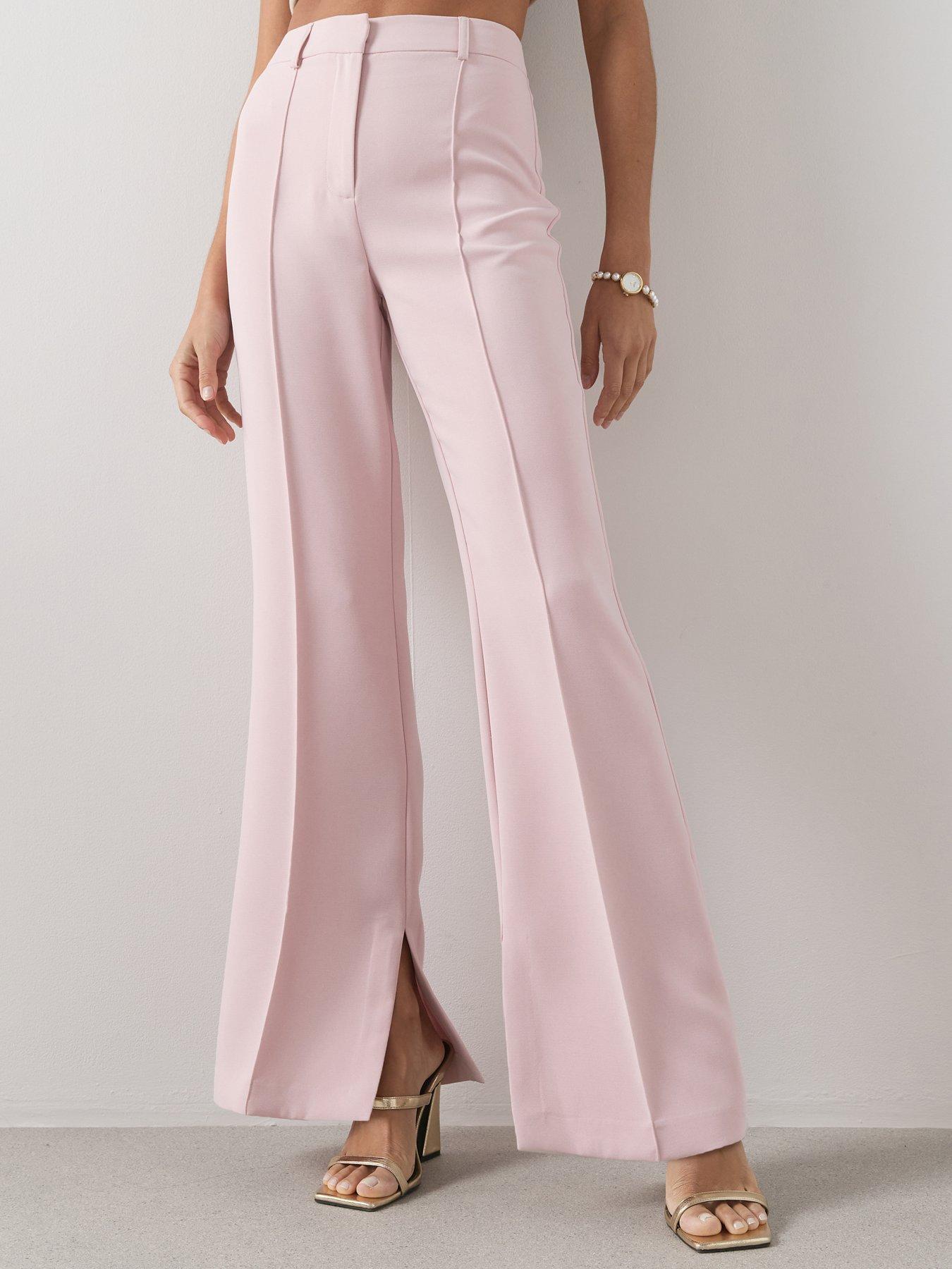 Image 4 of 6 of The Very Collection Vented Split Straight Leg Trouser - Pink