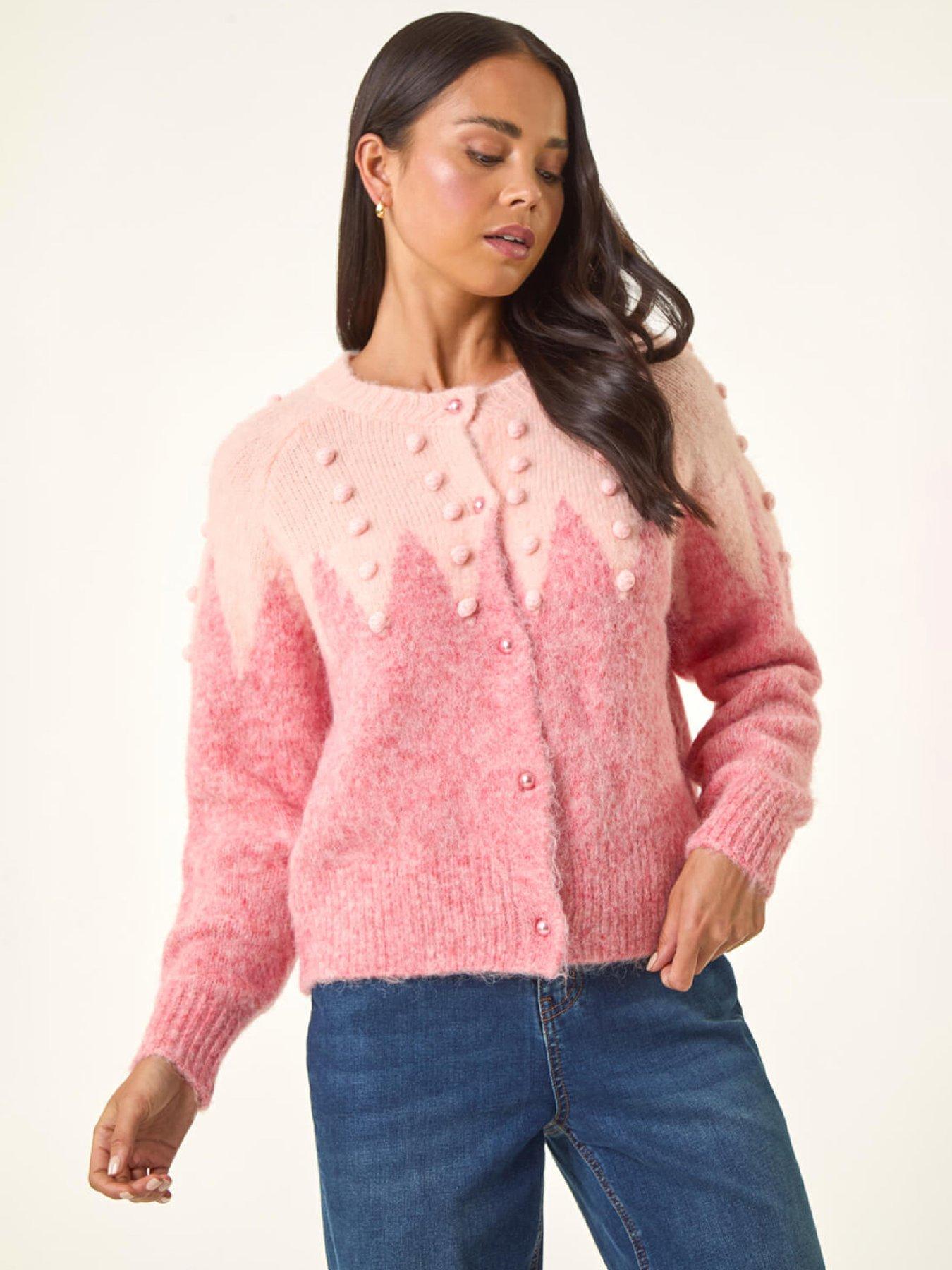 roman-petite-bobble-buttoned-knit-cardigan-pink