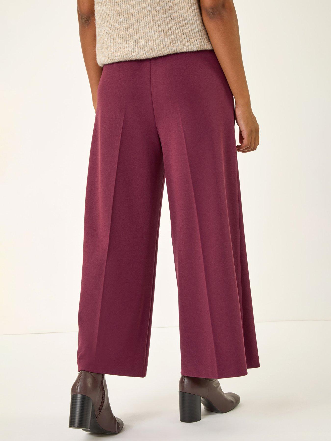  image of roman-wide-leg-premium-stretch-culottes-aubergine