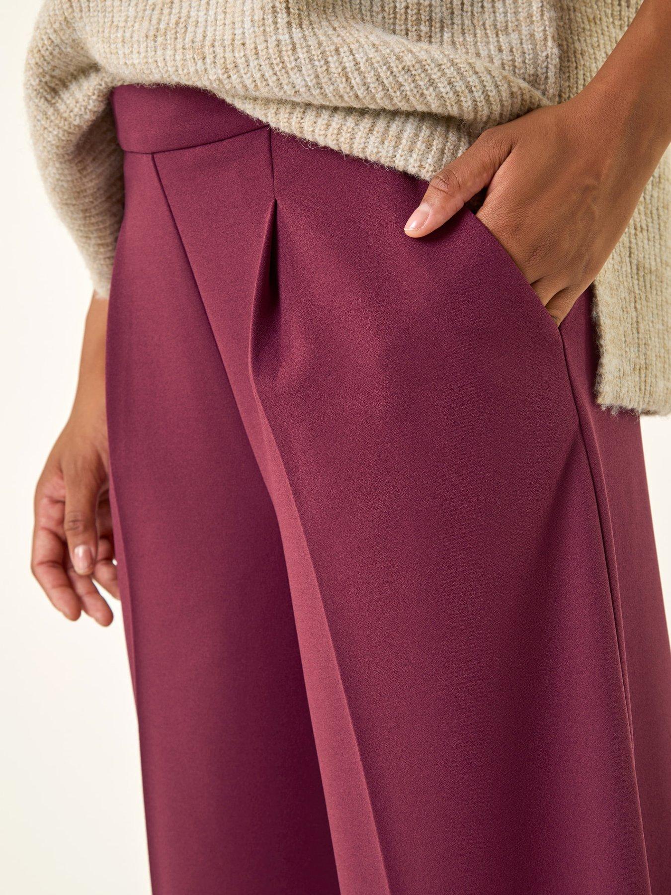  image of roman-wide-leg-premium-stretch-culottes-aubergine
