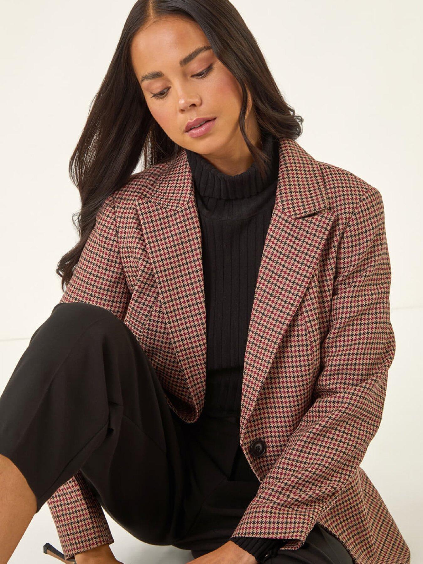 Image 4 of 5 of Roman Petite Houndstooth Blazer - Multi