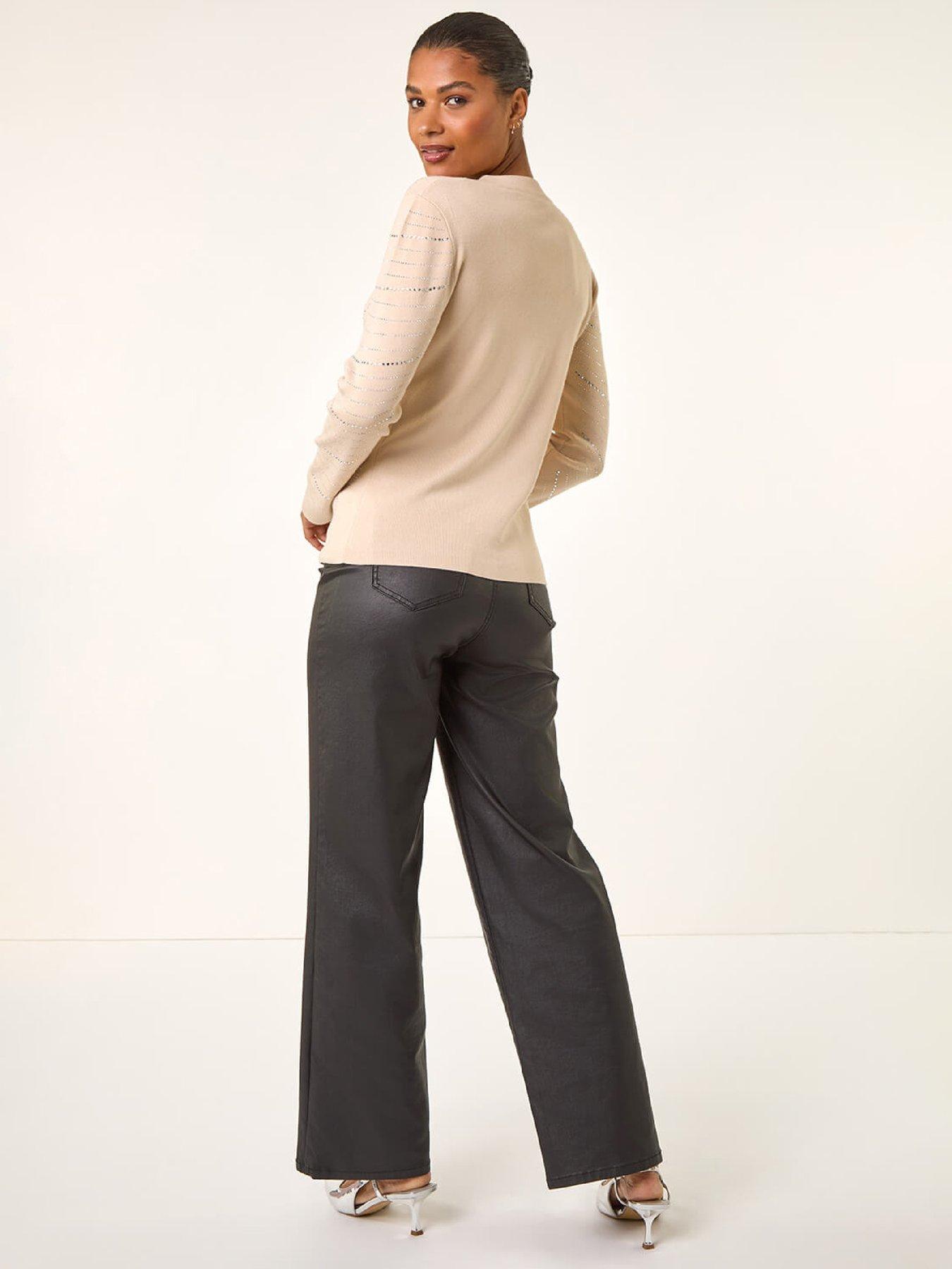Image 2 of 5 of Roman Hotfix Line Knit Jumper - Tan