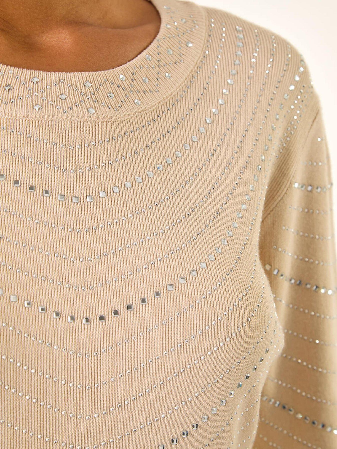 Image 5 of 5 of Roman Hotfix Line Knit Jumper - Tan