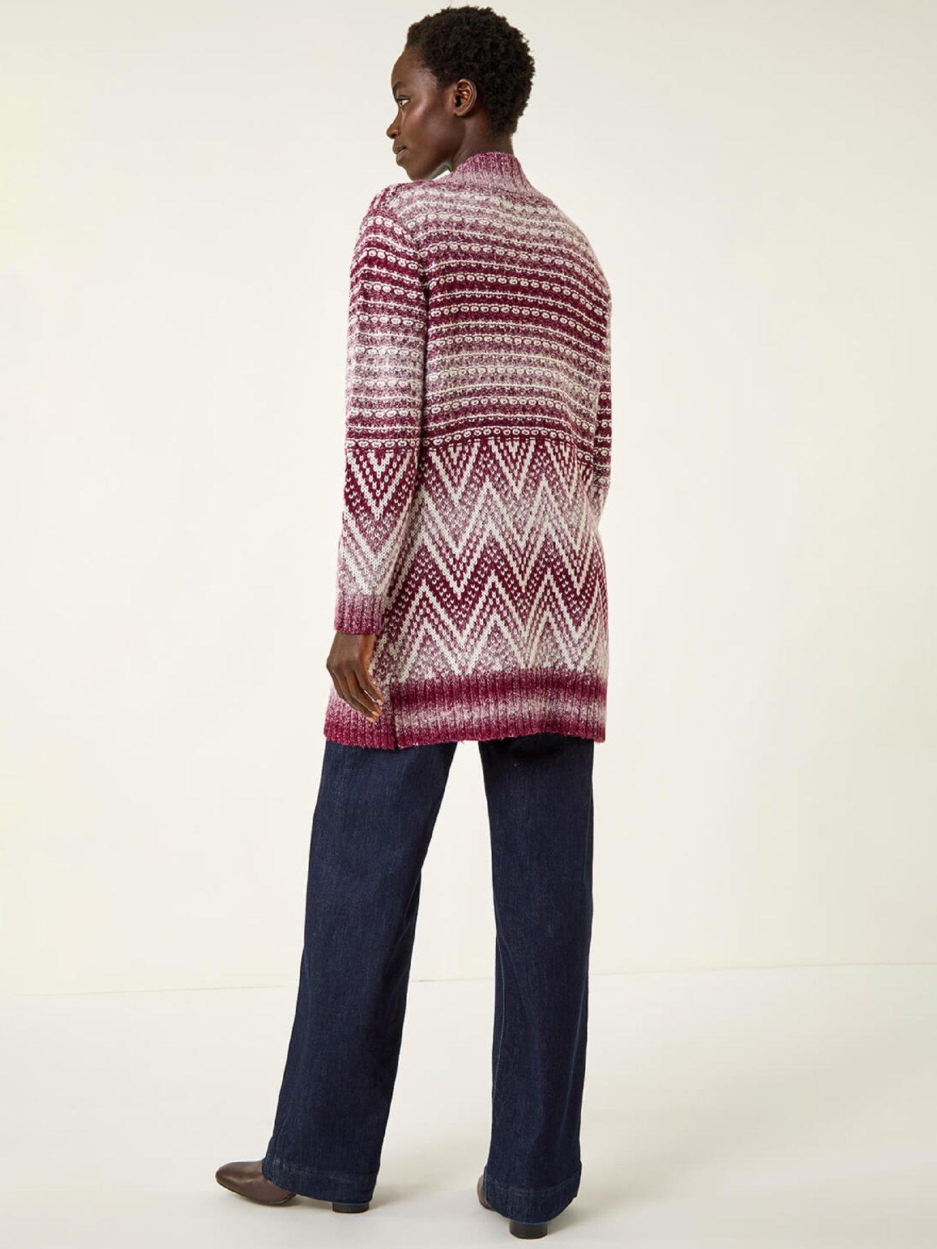  image of roman-jacquard-knit-cardigan-red