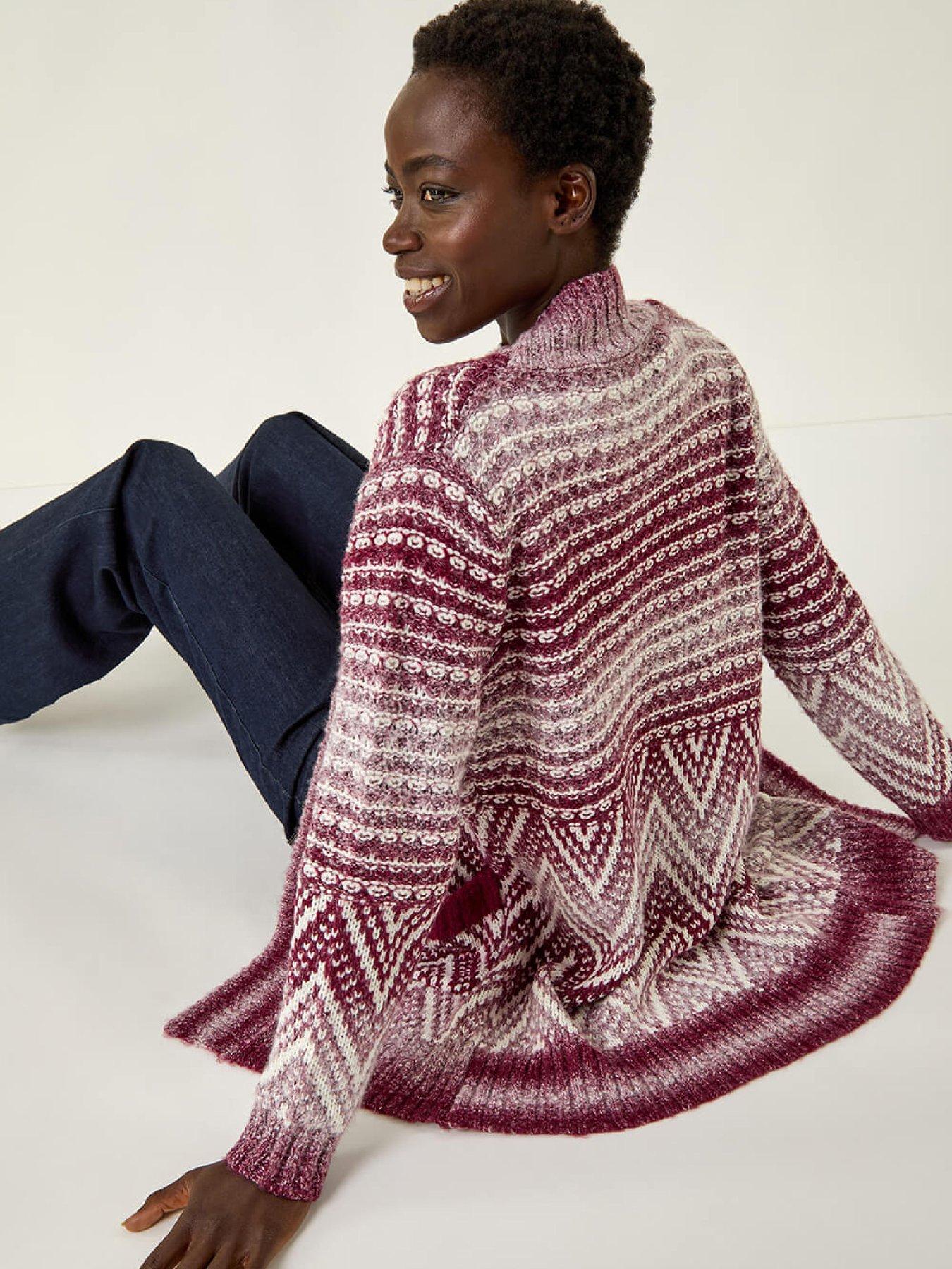  image of roman-jacquard-knit-cardigan-red