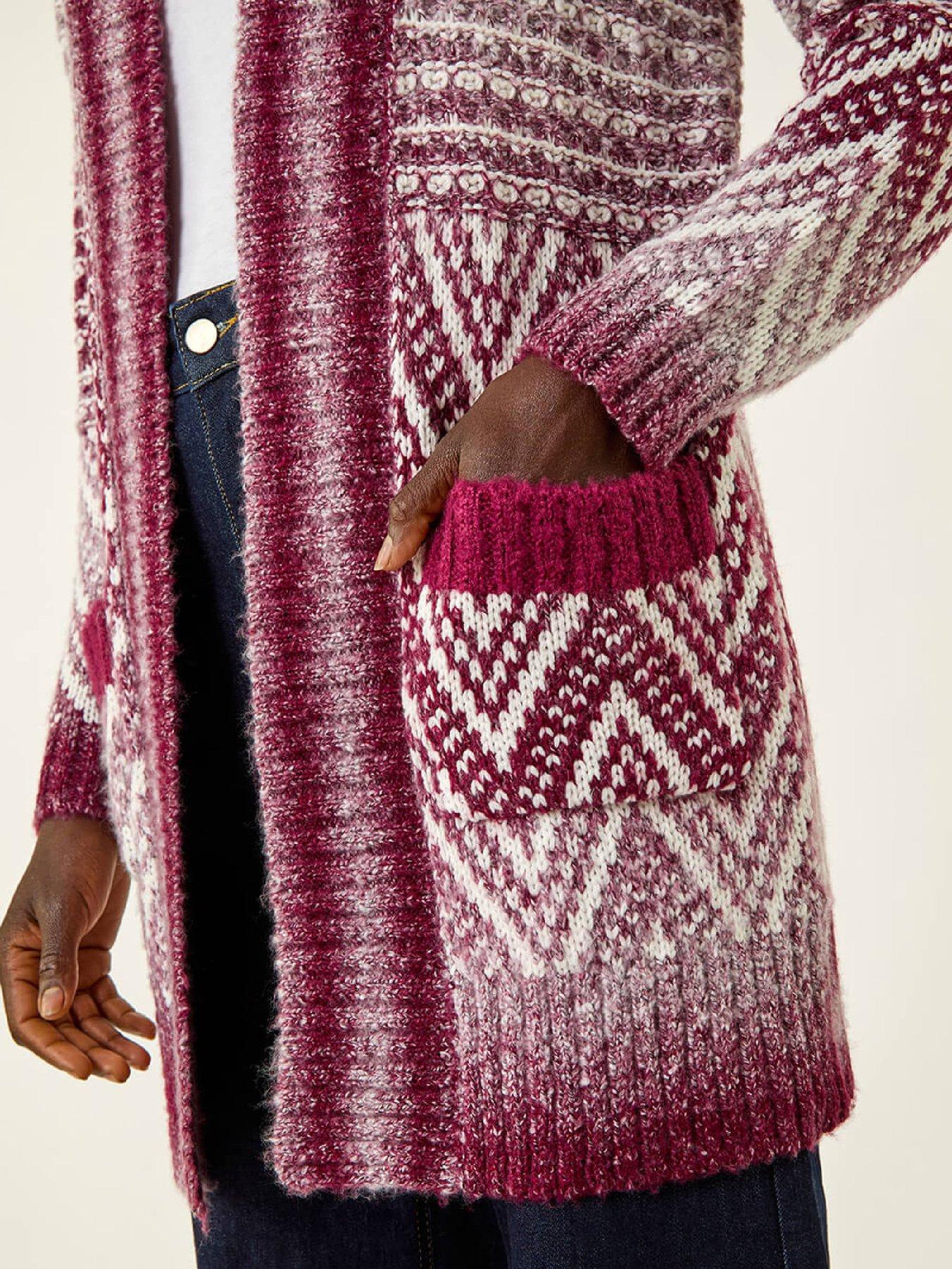  image of roman-jacquard-knit-cardigan-red