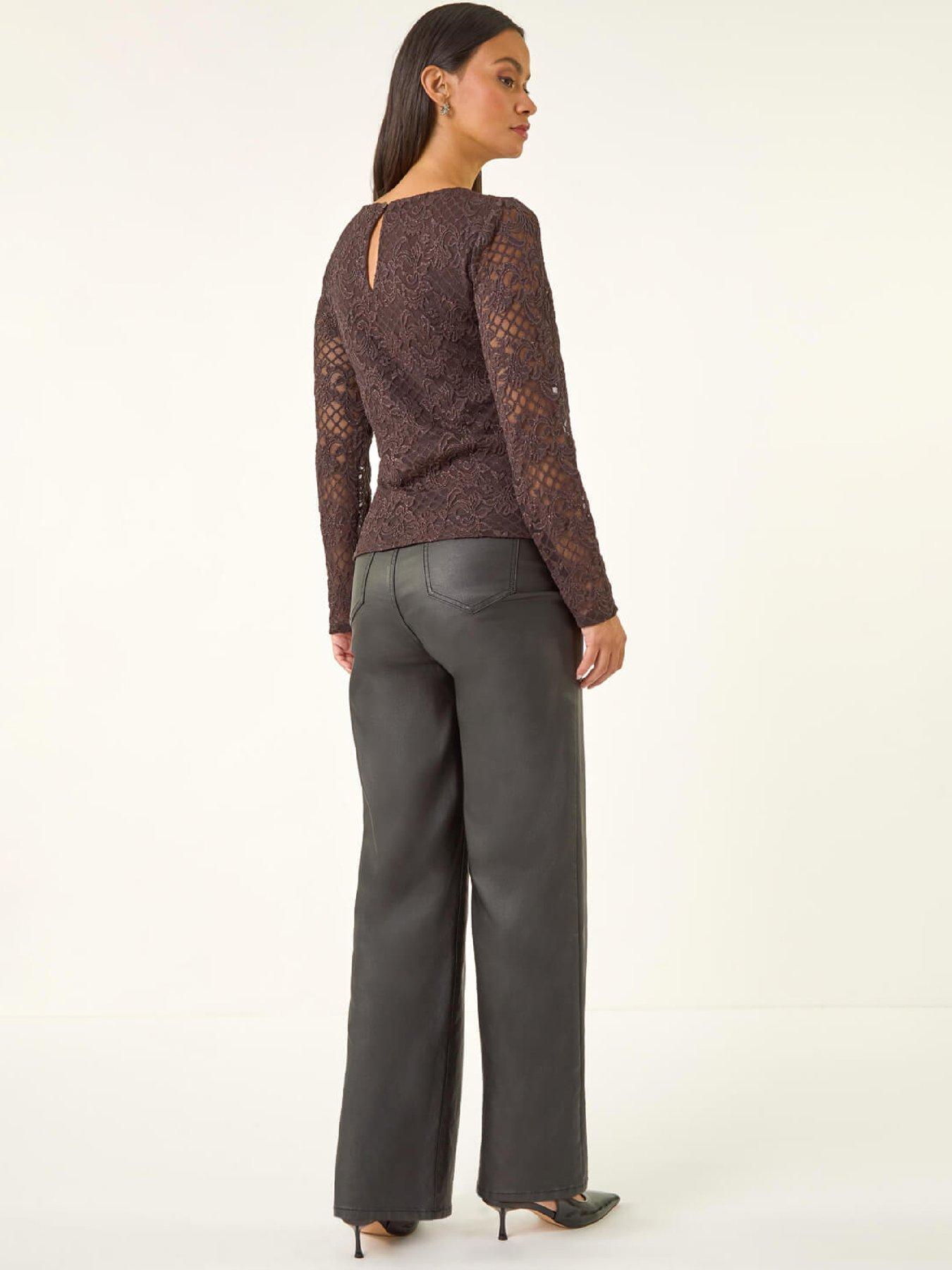 image of roman-dusk-baroque-lace-top-chocolate