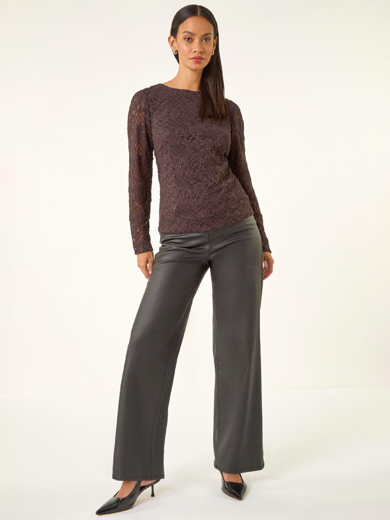  image of roman-dusk-baroque-lace-top-chocolate