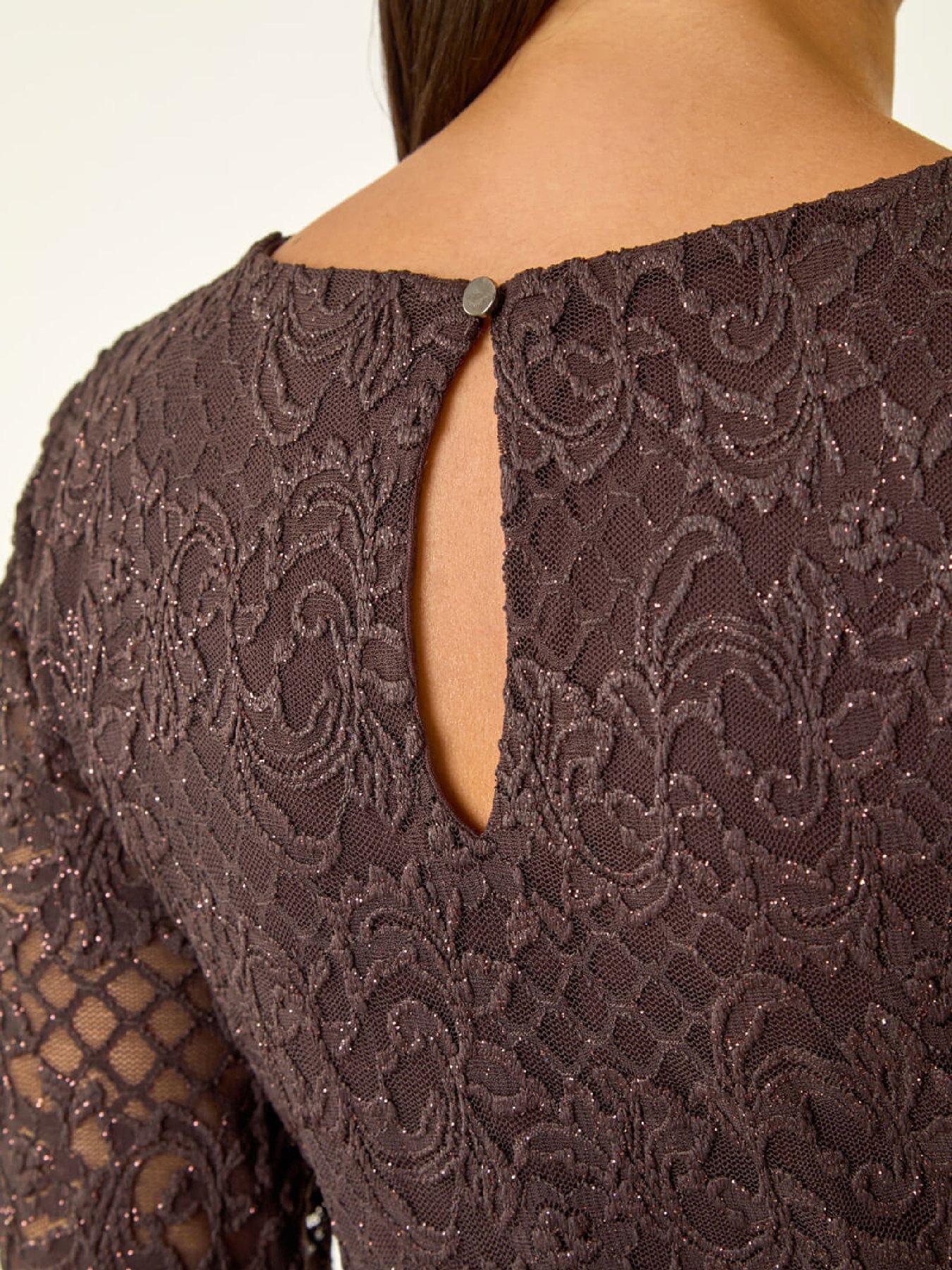  image of roman-dusk-baroque-lace-top-chocolate