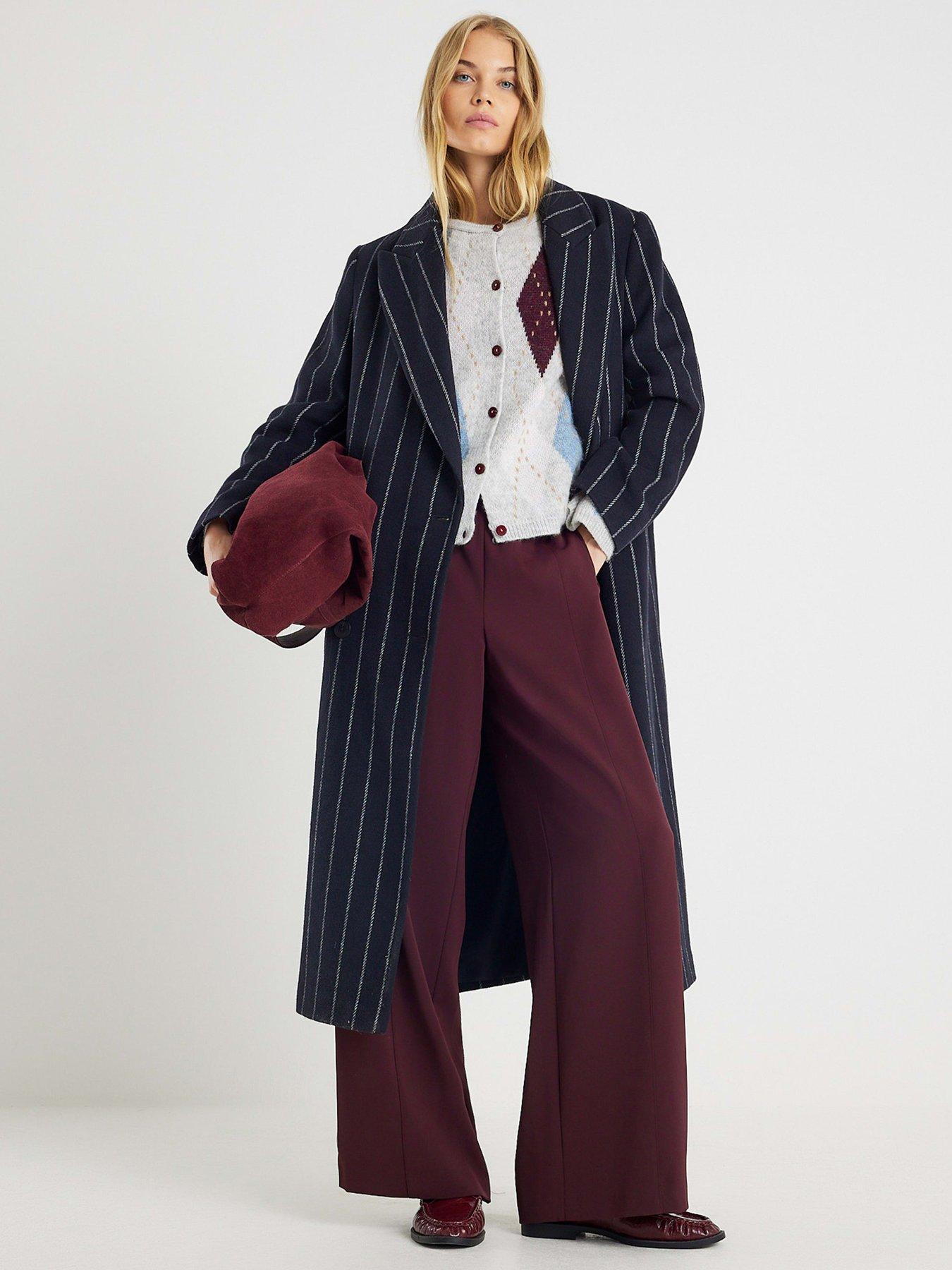  image of river-island-side-stripe-wide-leg-joggers-red