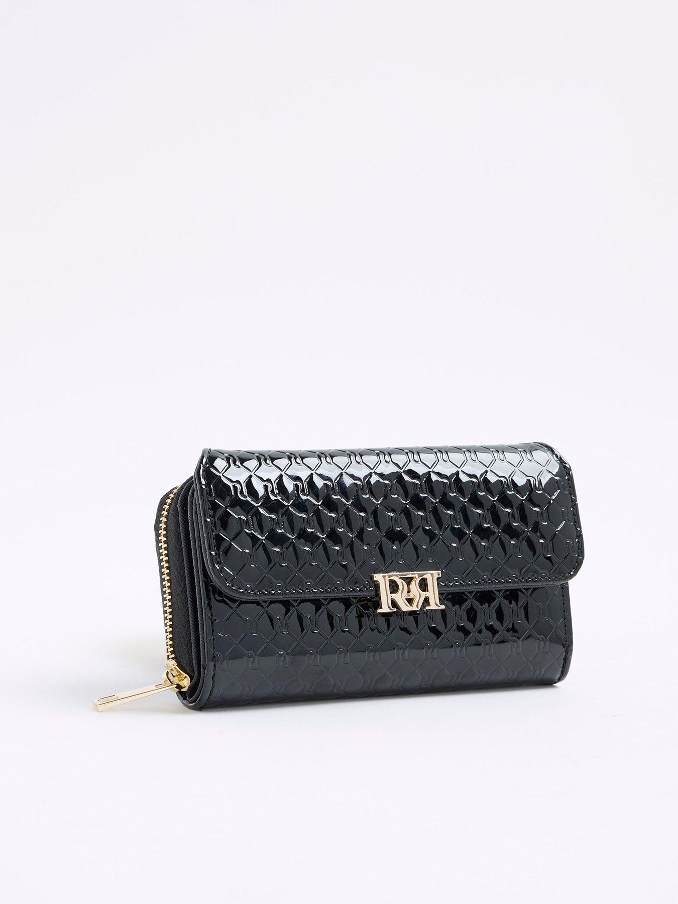  image of river-island-ri-monogram-embossed-purse-black