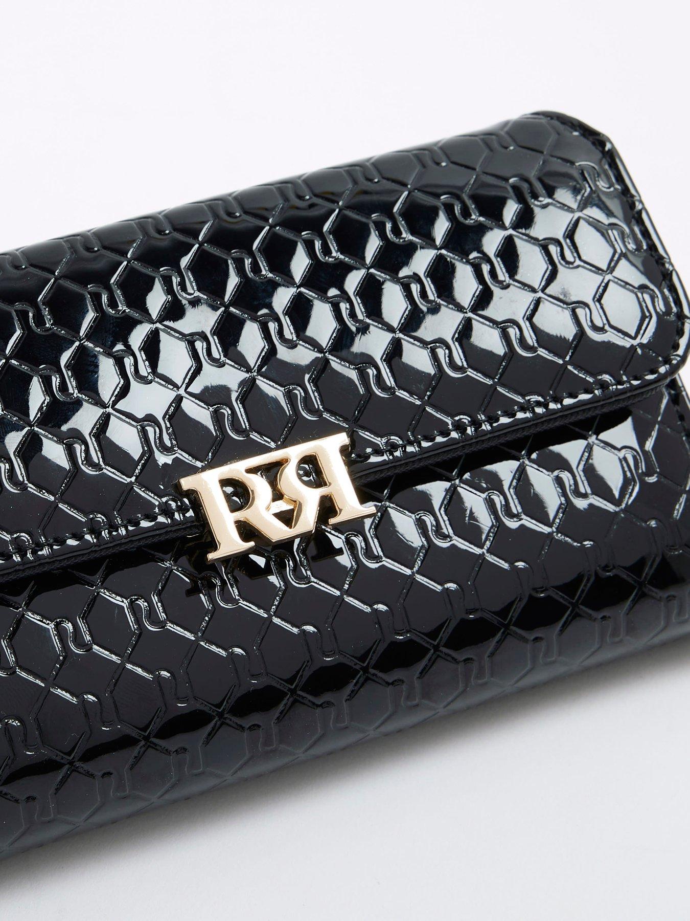  image of river-island-ri-monogram-embossed-purse-black