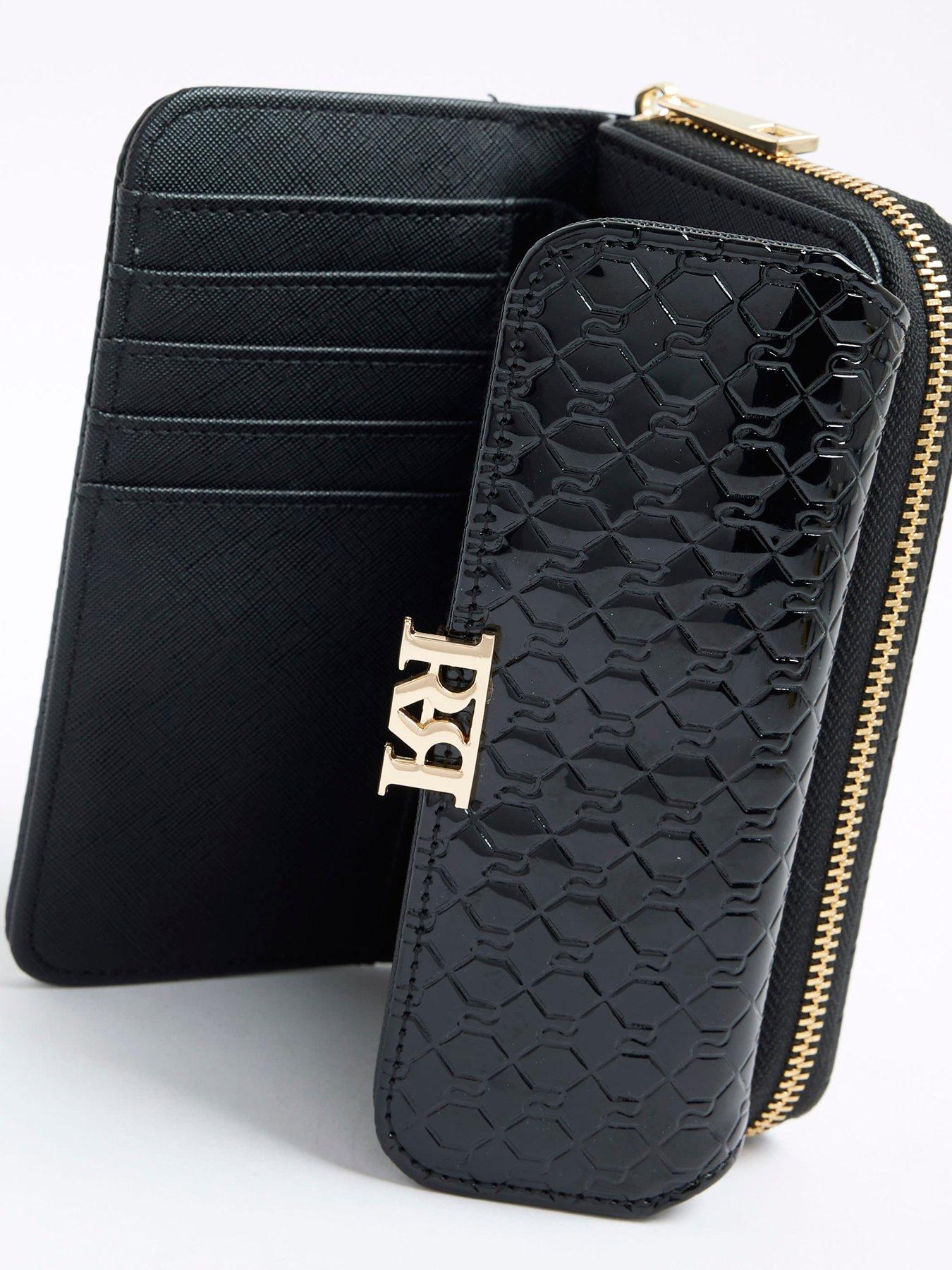  image of river-island-ri-monogram-embossed-purse-black