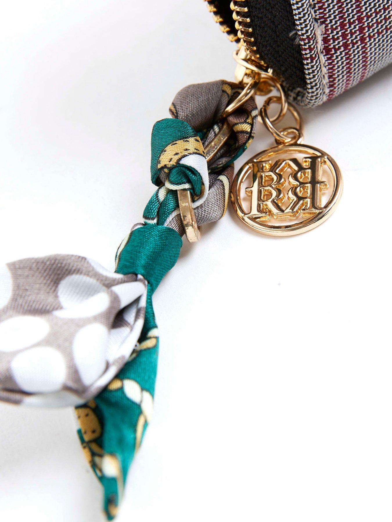  image of river-island-check-blocked-flap-purse--brown