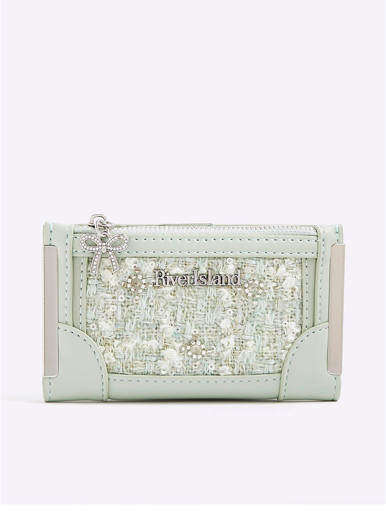 River Island Boucle Bow Mini Purse - Green