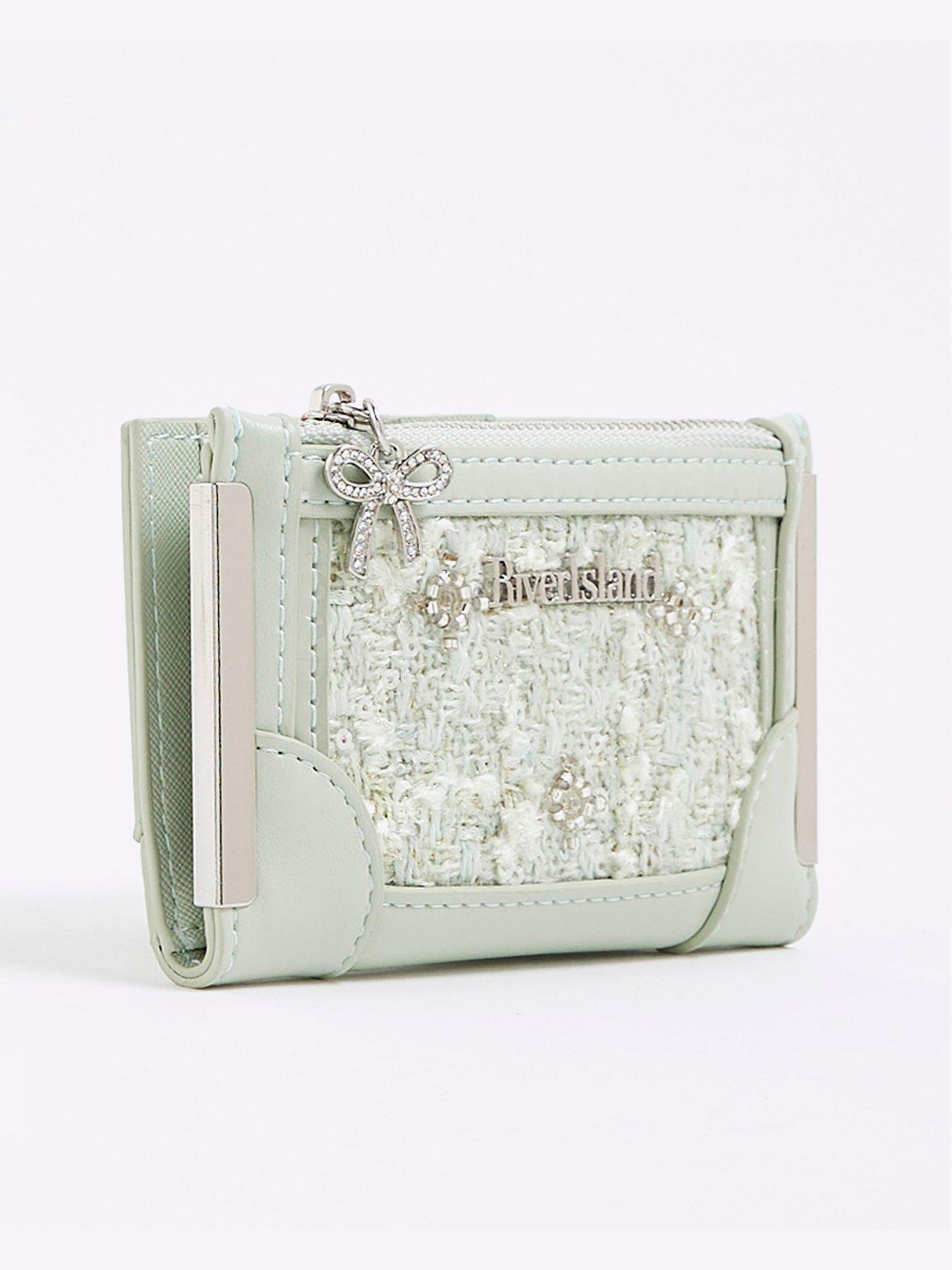  image of river-island-boucle-bow-mini-purse-green