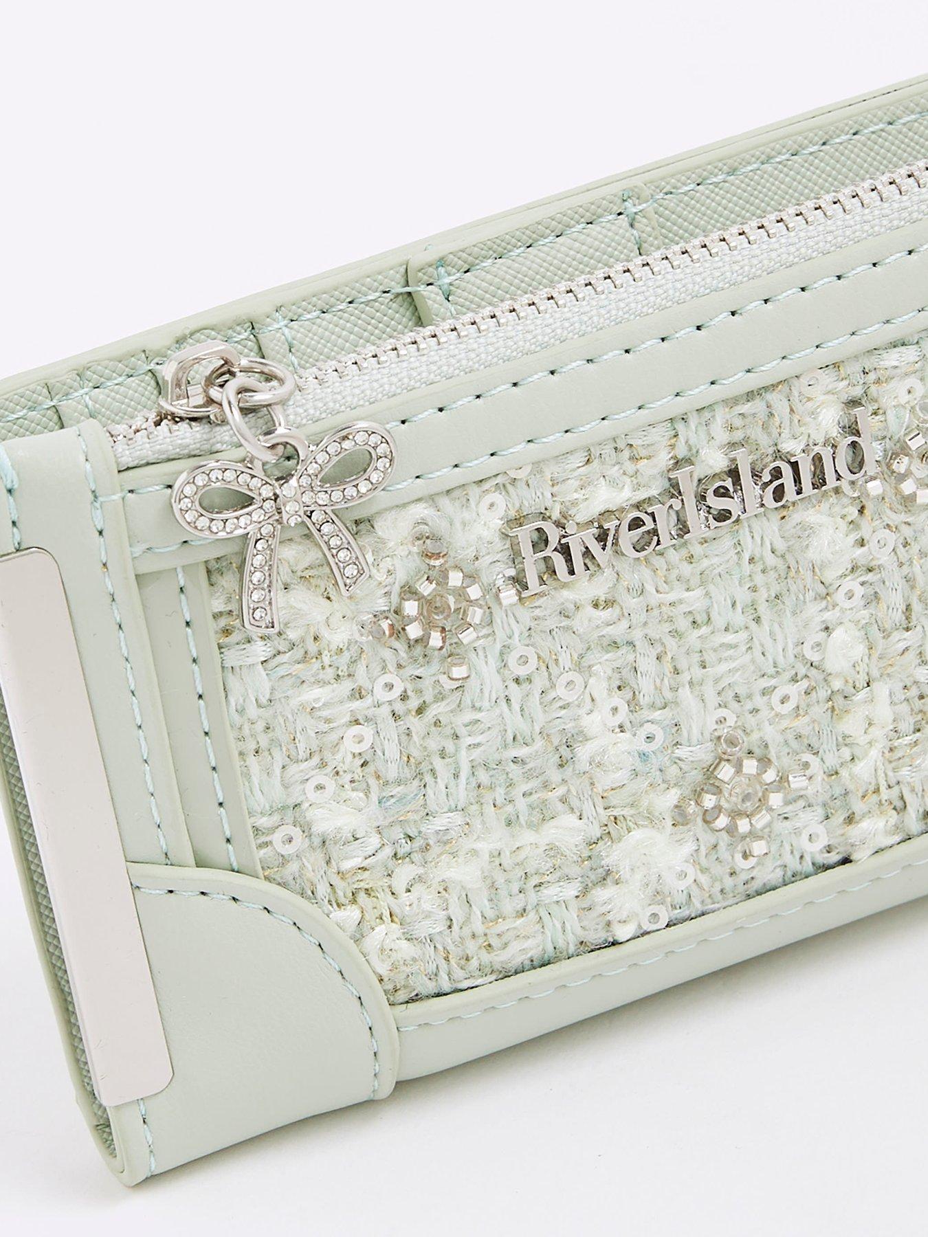  image of river-island-boucle-bow-mini-purse-green