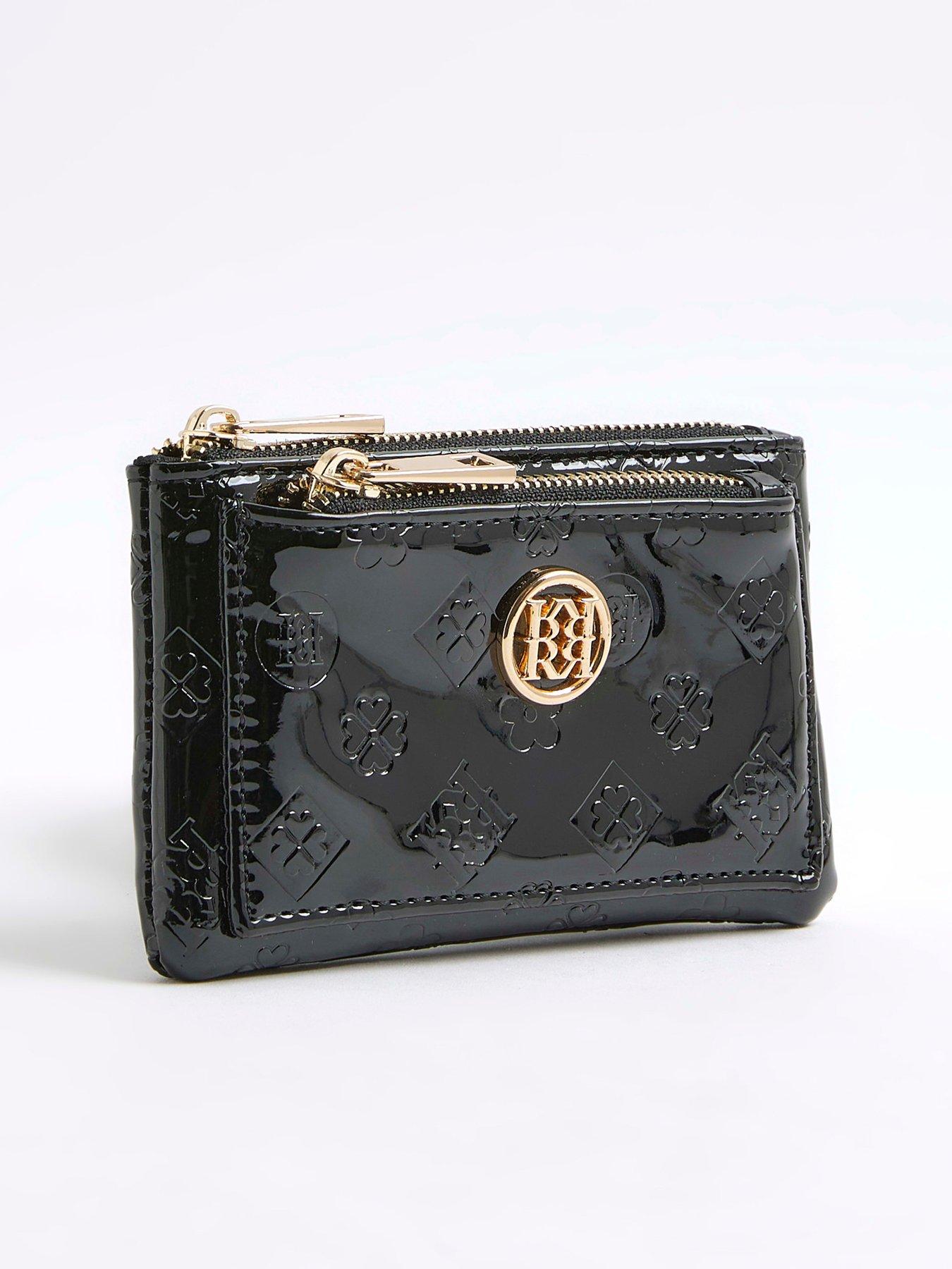  image of river-island-embossed-patent-pouch-black