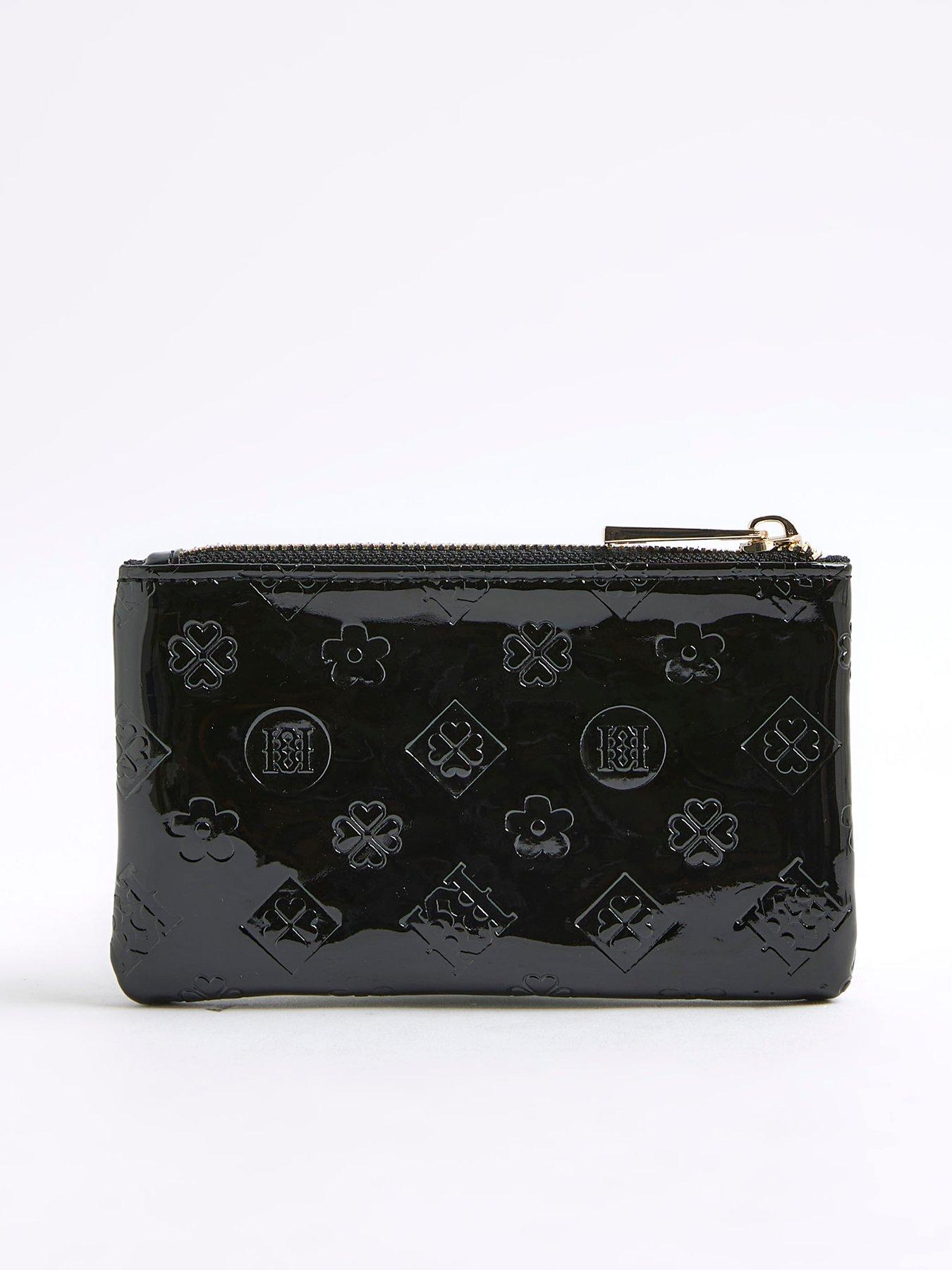  image of river-island-embossed-patent-pouch-black