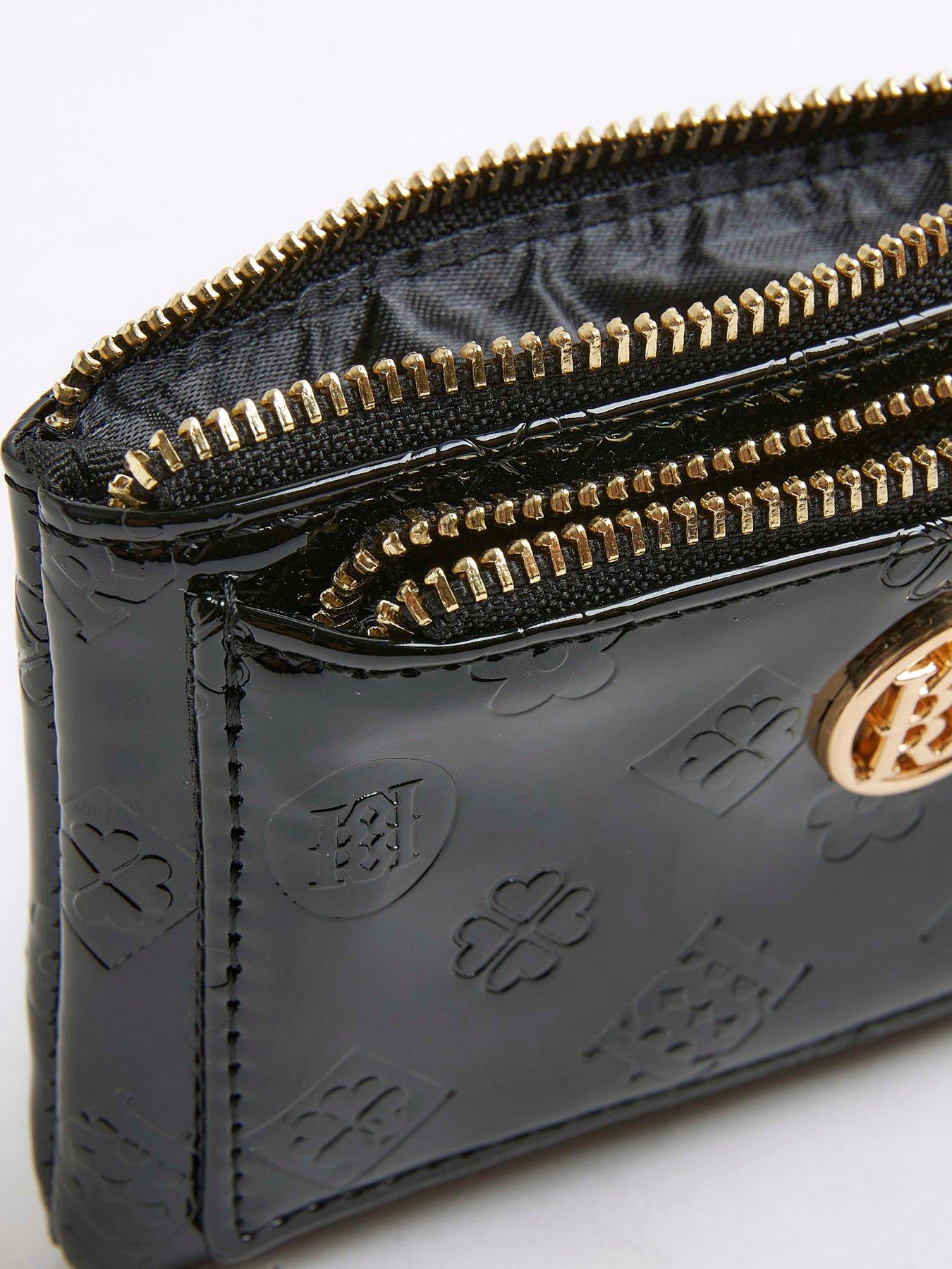  image of river-island-embossed-patent-pouch-black