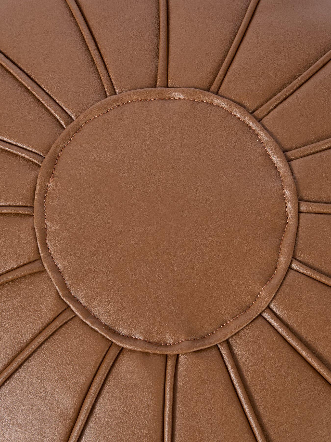 Image 5 of 6 of The Very Collection Moroccan Faux Leather Pouffe