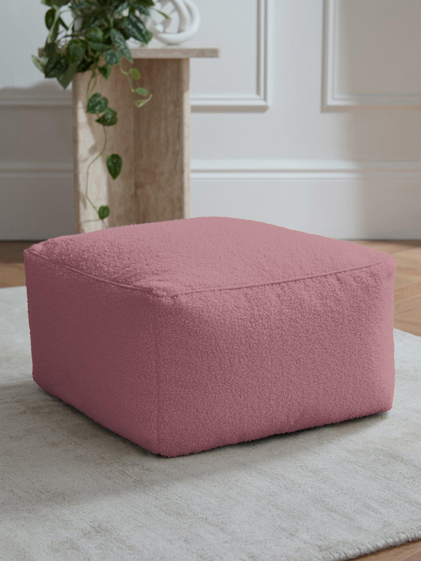 Very Home Boucle Square Footstool Beanbag