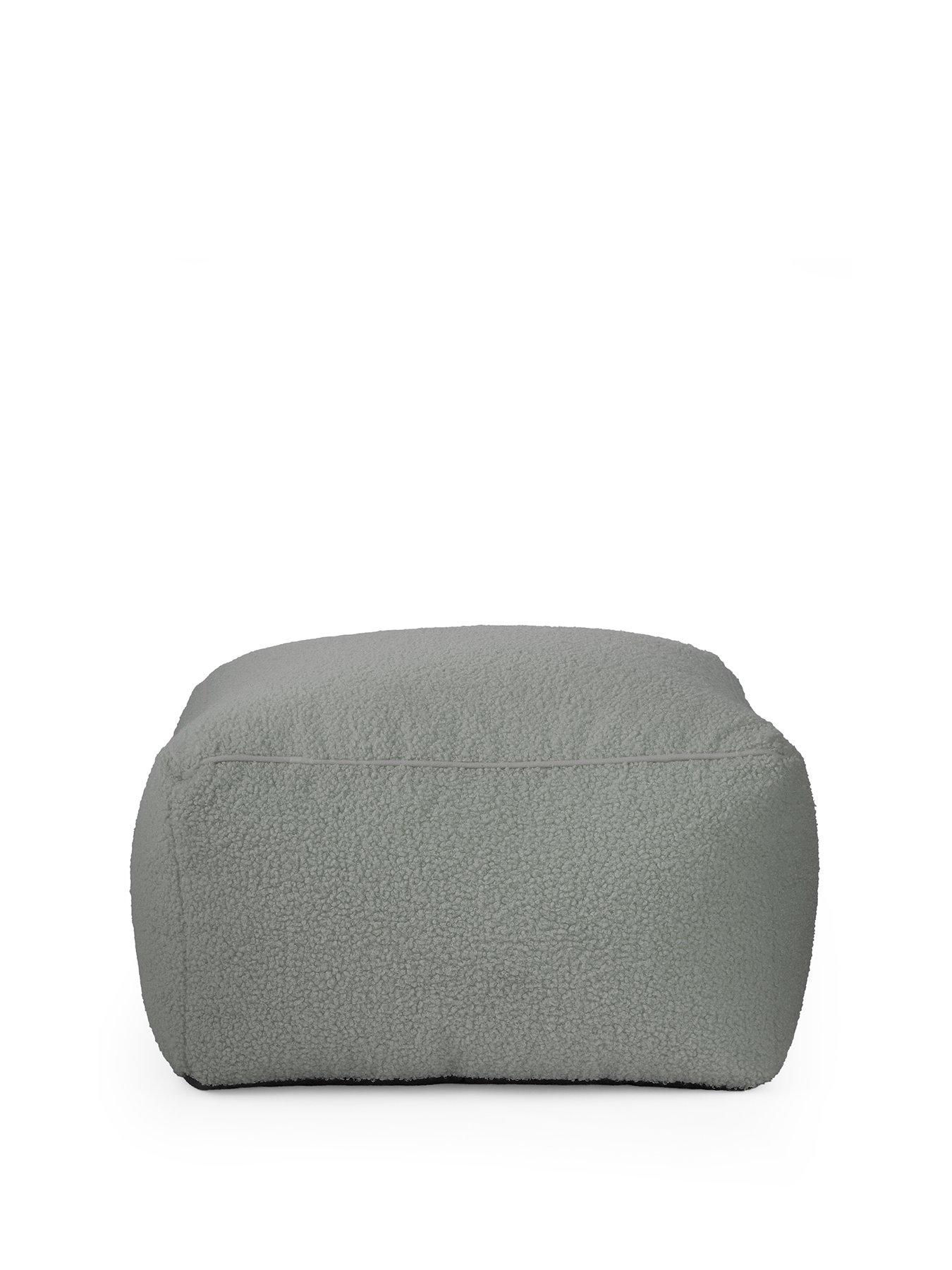 Image 2 of 6 of Very Home Boucle Square Footstool Beanbag