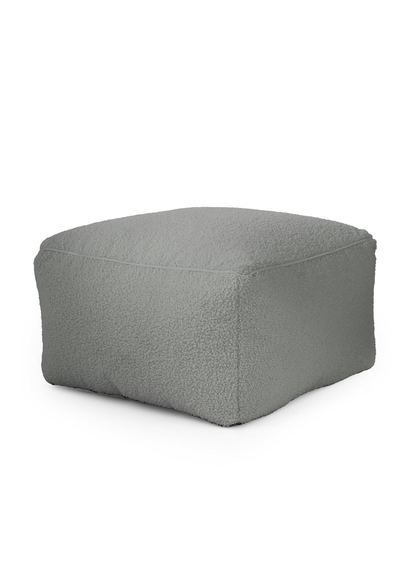 Image 3 of 6 of Very Home Boucle Square Footstool Beanbag